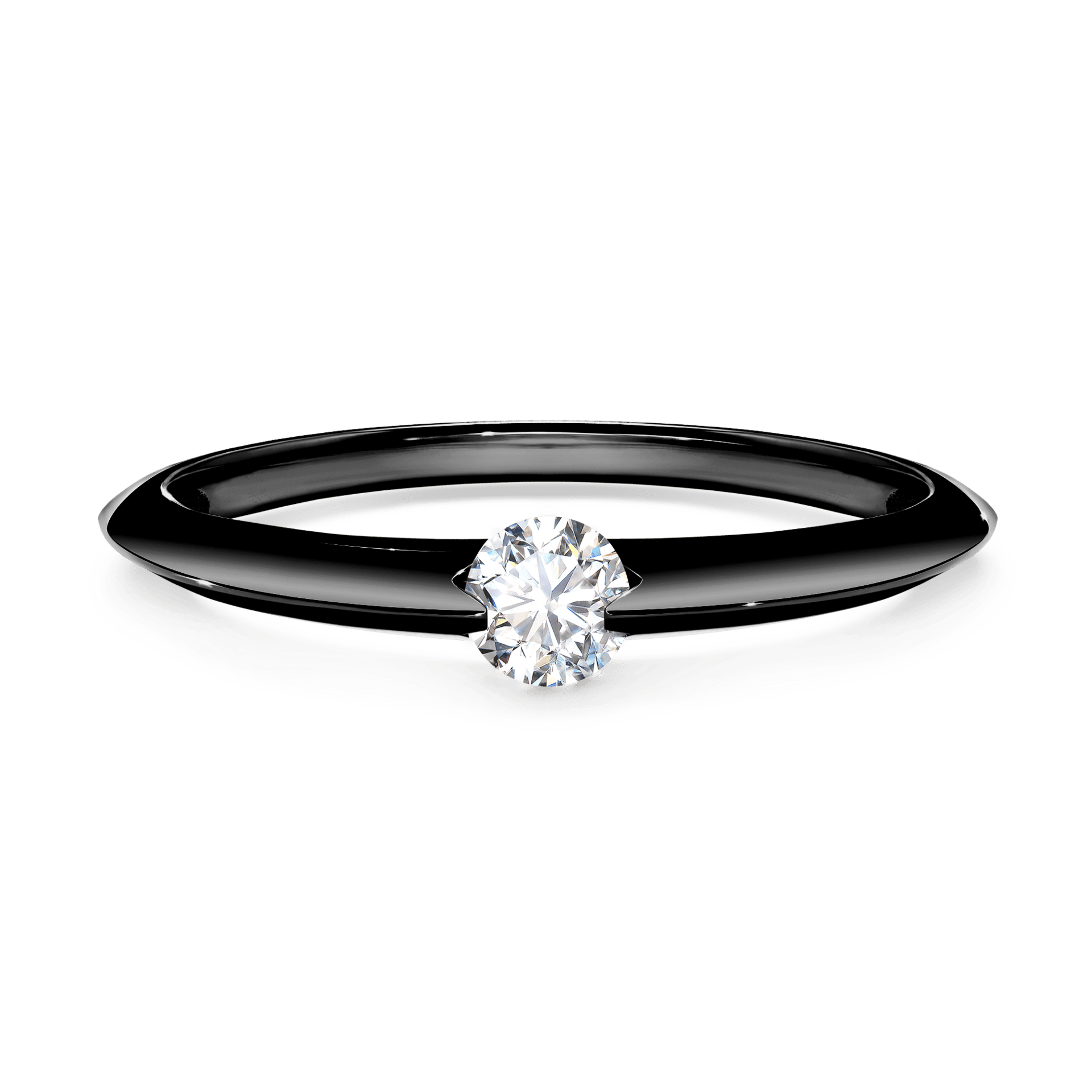 Pierścionek zaręczynowy My Baby z czarnego złota z diamentem laboratoryjnym 0,50ct