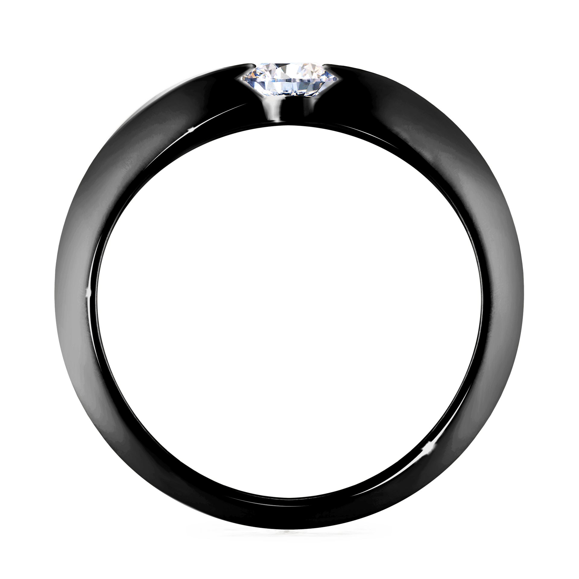 Pierścionek zaręczynowy My Baby z czarnego złota z diamentem laboratoryjnym 0,50ct