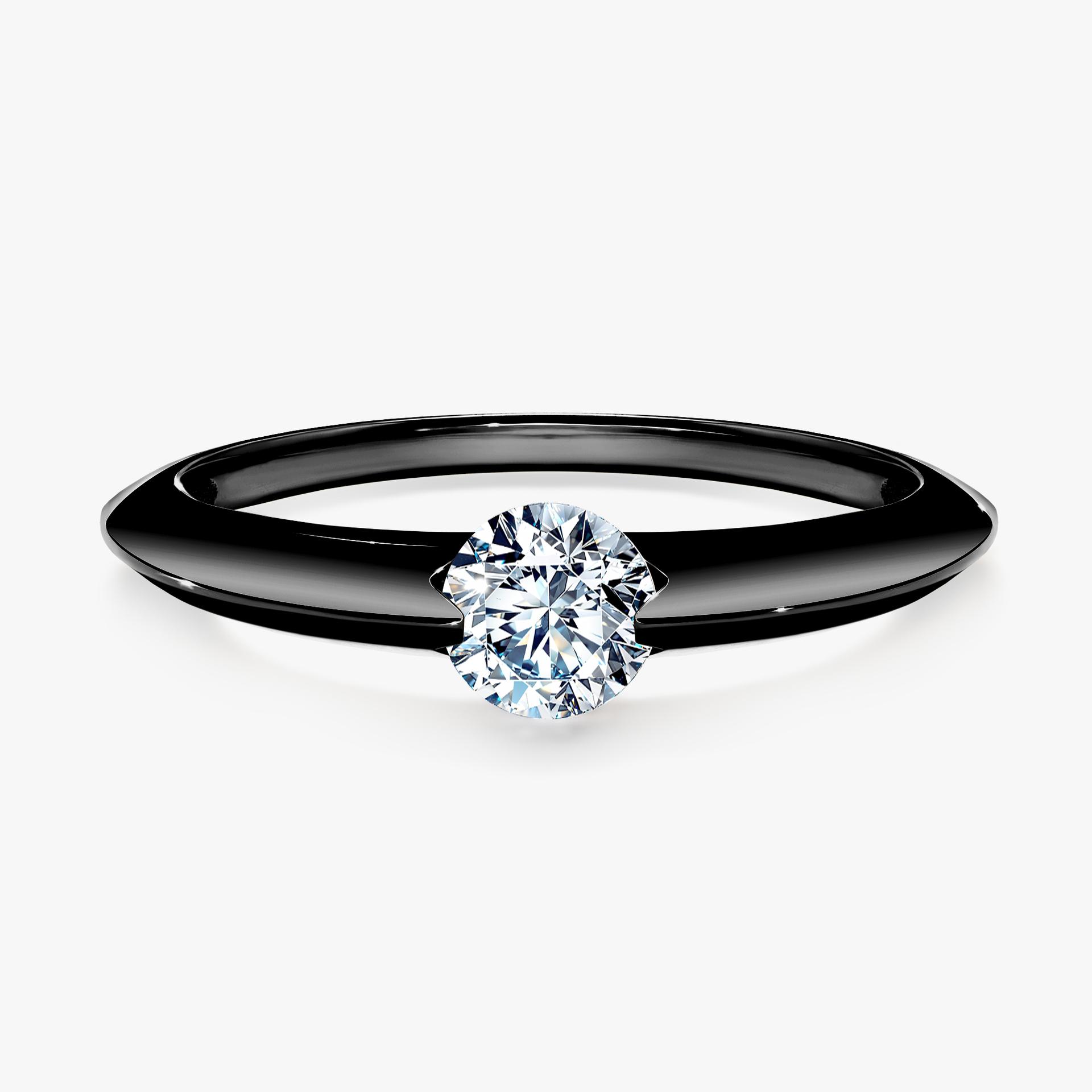 Pierscionek zareczynowy z diamentem 100 CT z czarnego zlota my baby 01