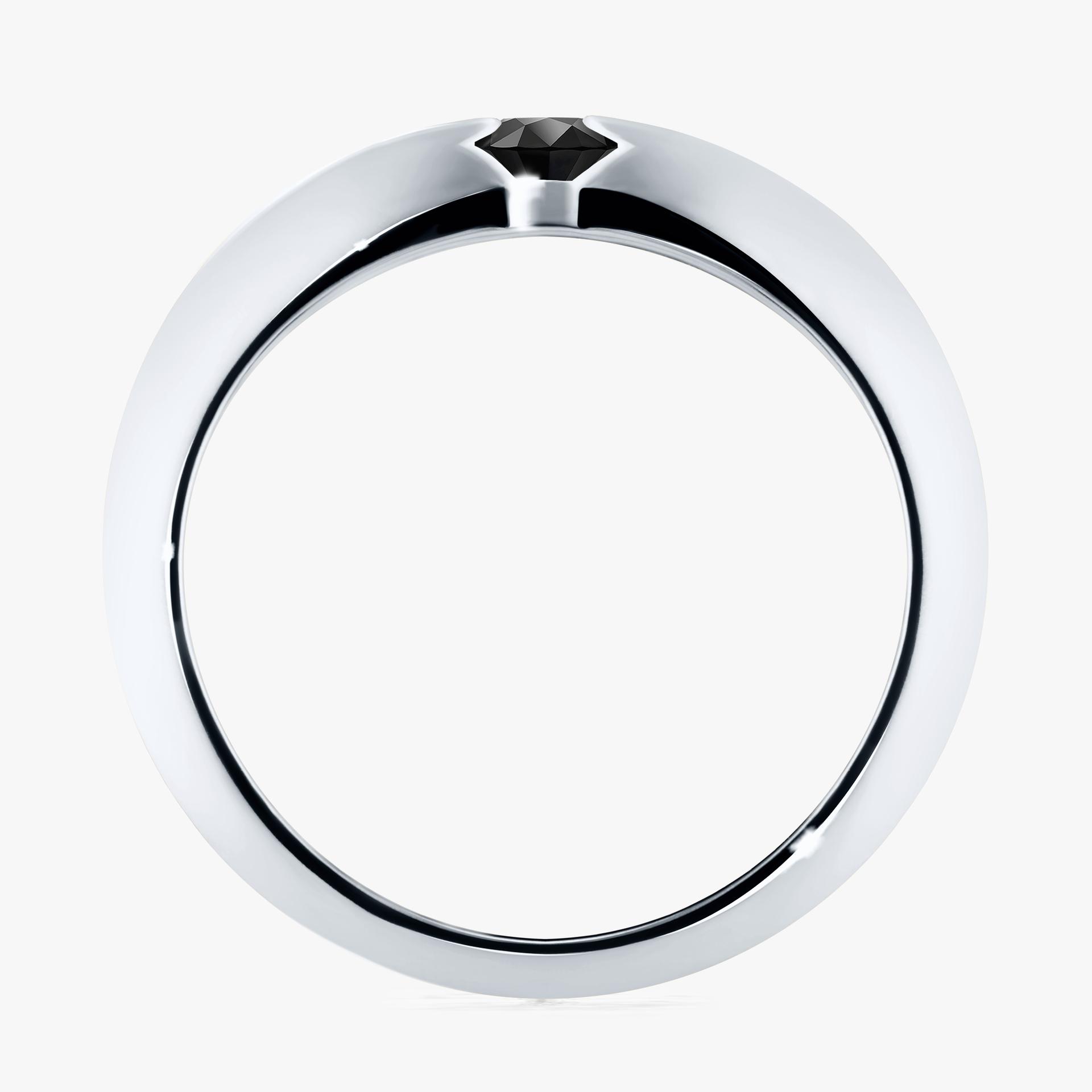 Pierscionek zareczynowy z diamentem czarny 025 CT z bialego zlota my baby 02