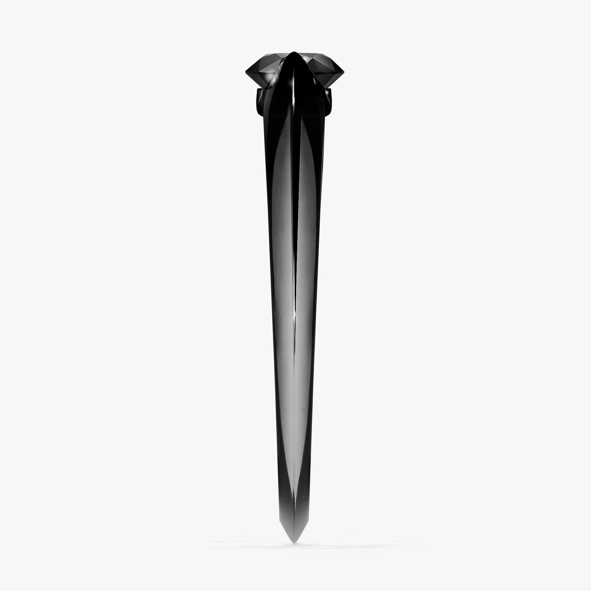 Pierscionek zareczynowy z diamentem czarny 050 CT z czarnego zlota my baby 03