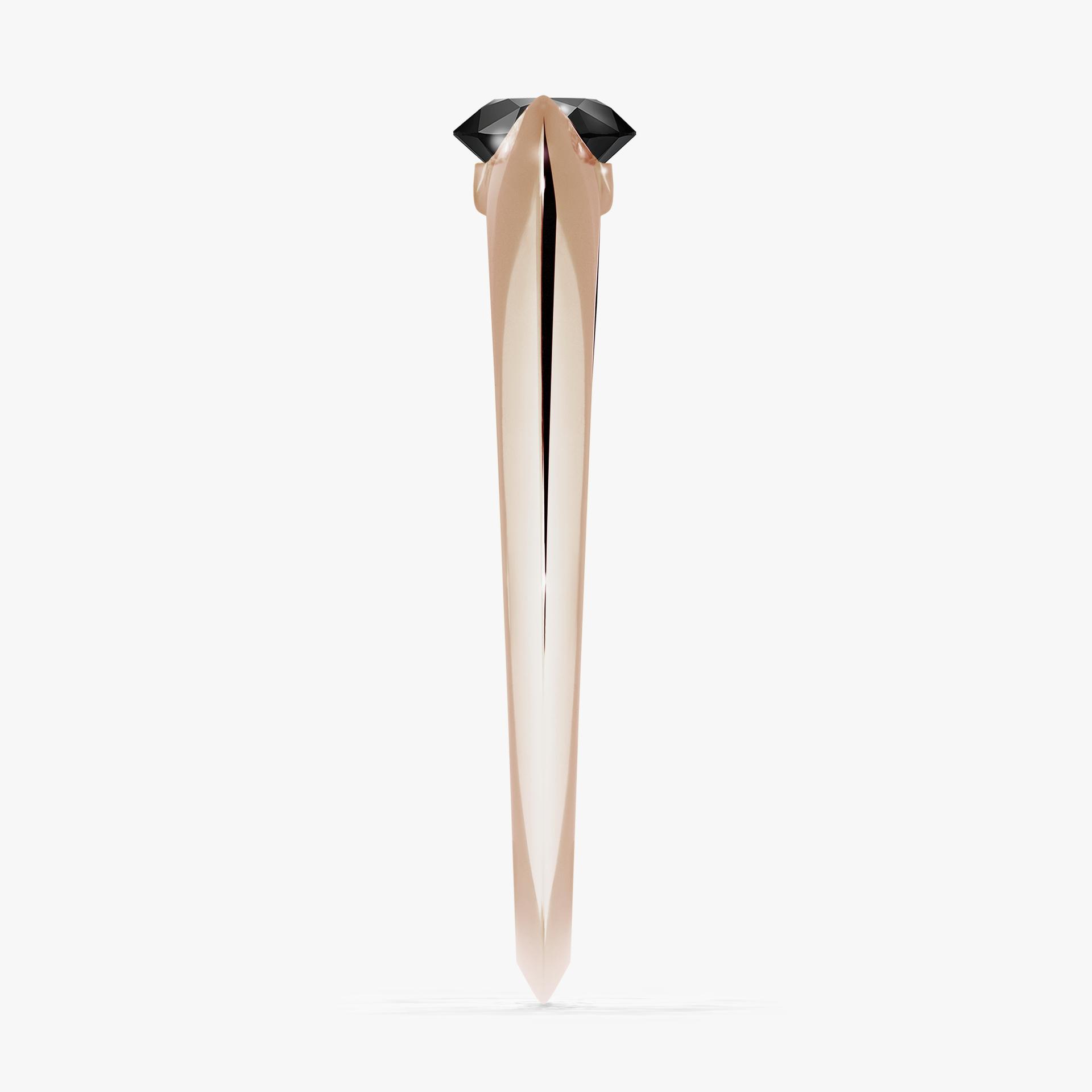 Pierscionek zareczynowy z diamentem czarny 050 CT z rozowego zlota my baby 03