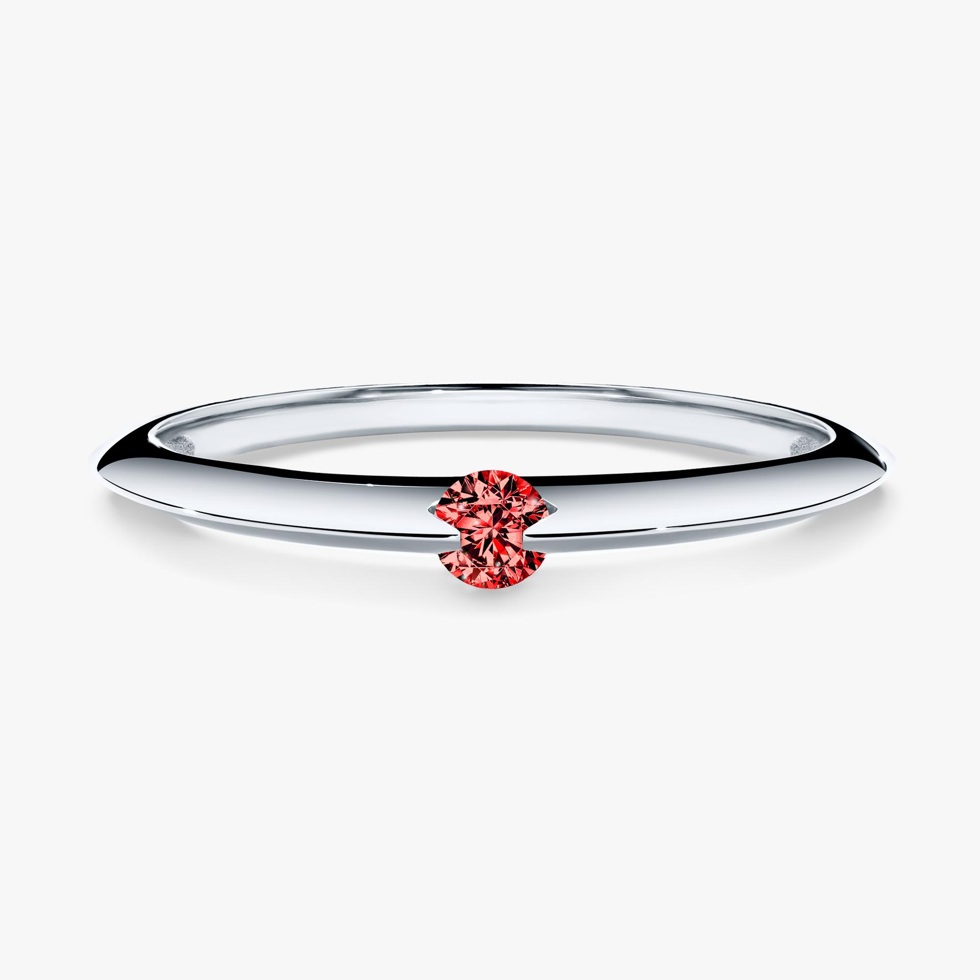 Pierscionek zareczynowy z diamentem czerwony 025 CT z bialego zlota my baby 01