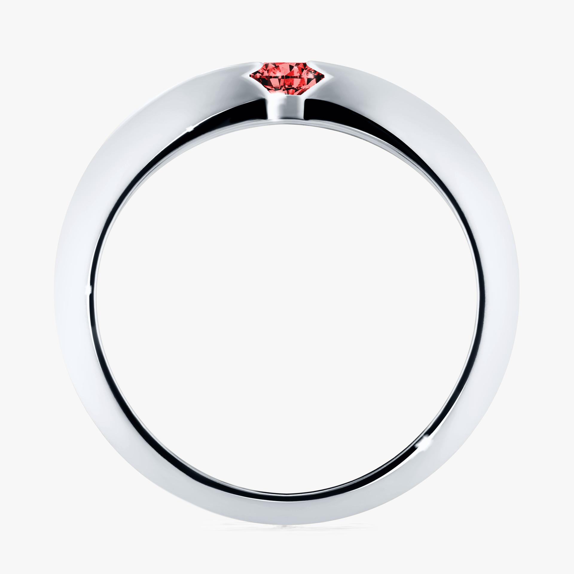Pierscionek zareczynowy z diamentem czerwony 025 CT z bialego zlota my baby 02
