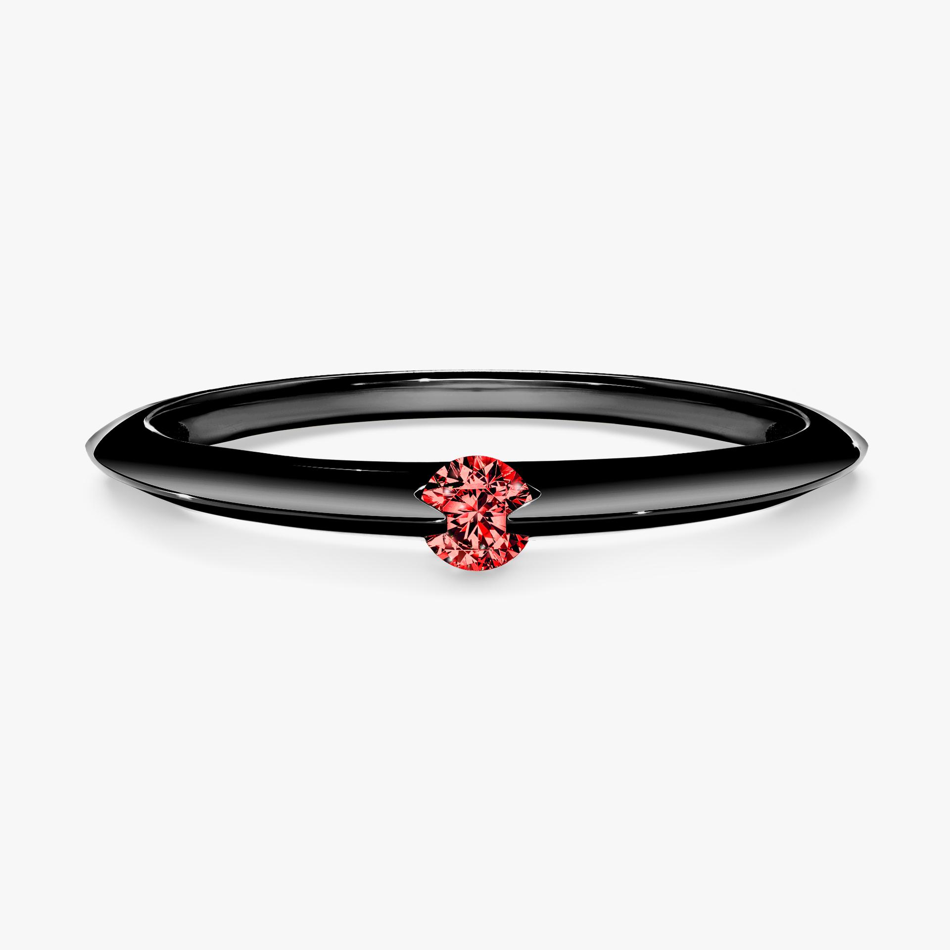 Pierscionek zareczynowy z diamentem czerwony 025 CT z czarnego zlota my baby 01