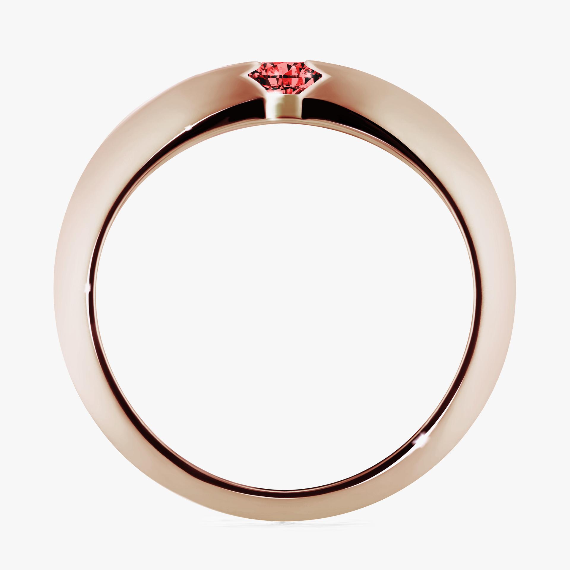 Pierscionek zareczynowy z diamentem czerwony 025 CT z rozowego zlota my baby 02