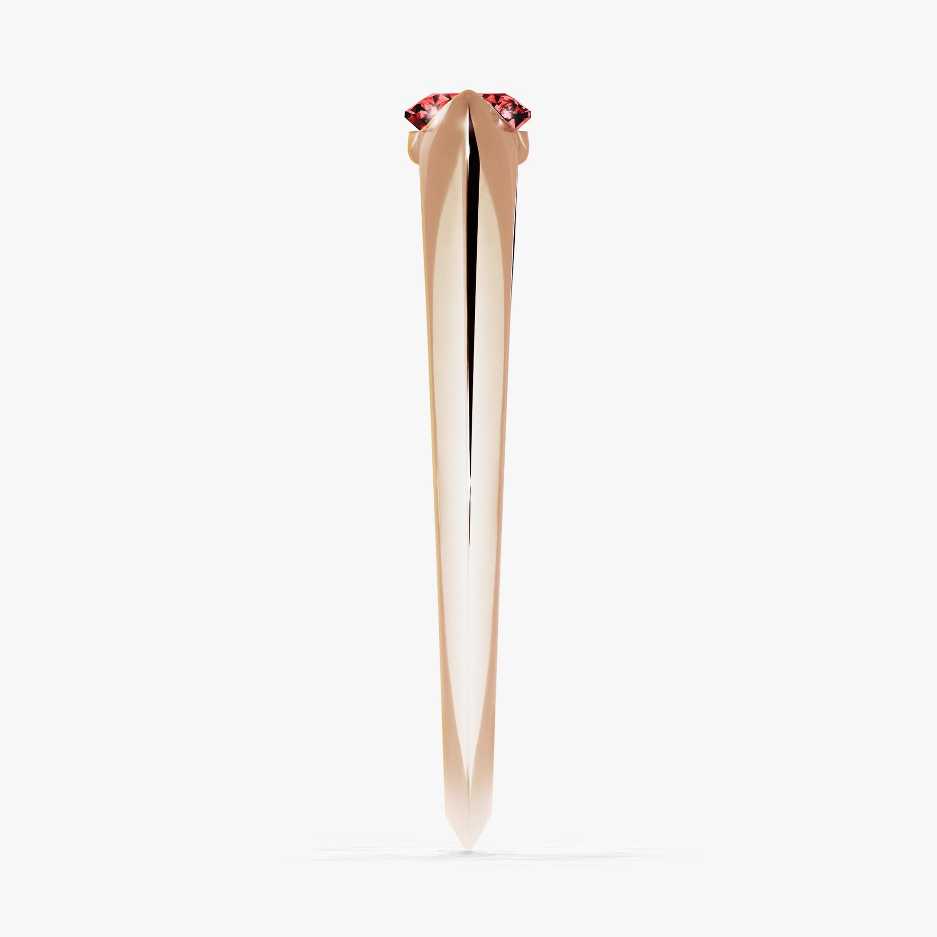 Pierscionek zareczynowy z diamentem czerwony 025 CT z rozowego zlota my baby 03