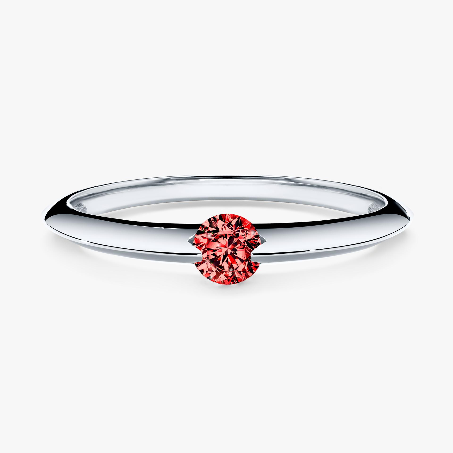 Pierscionek zareczynowy z diamentem czerwony 050 CT z bialego zlota my baby 01
