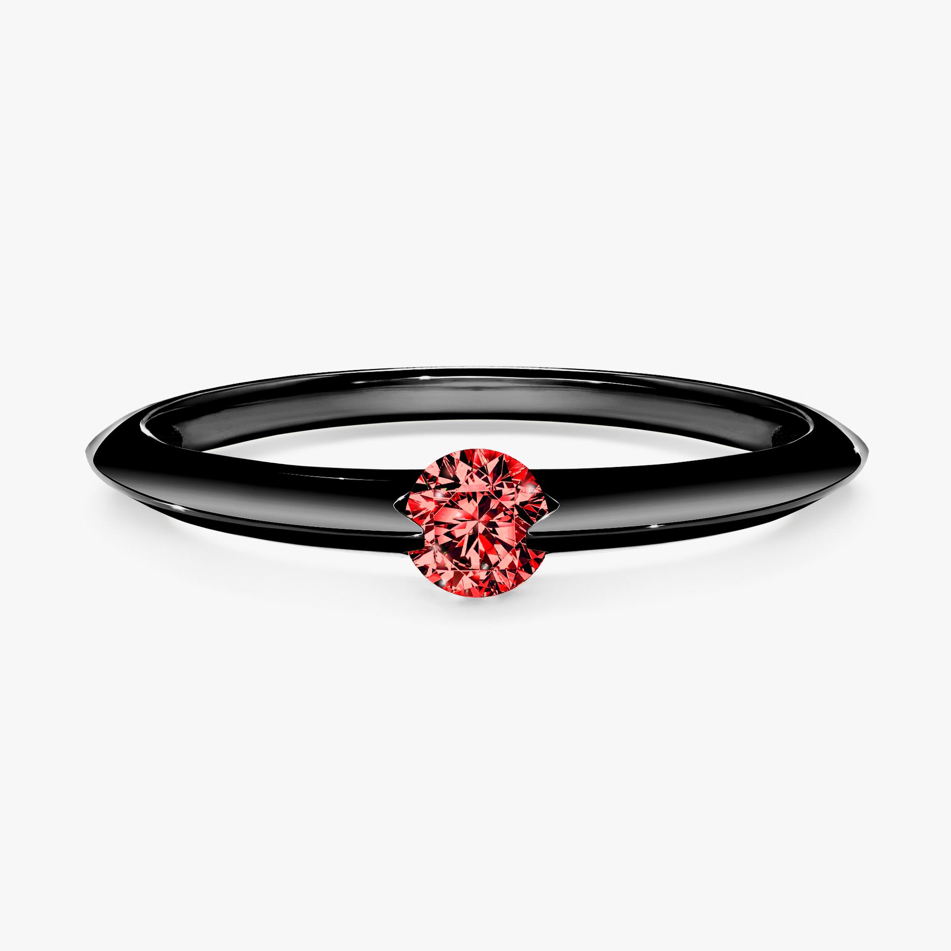 Pierscionek zareczynowy z diamentem czerwony 050 CT z czarnego zlota my baby 01