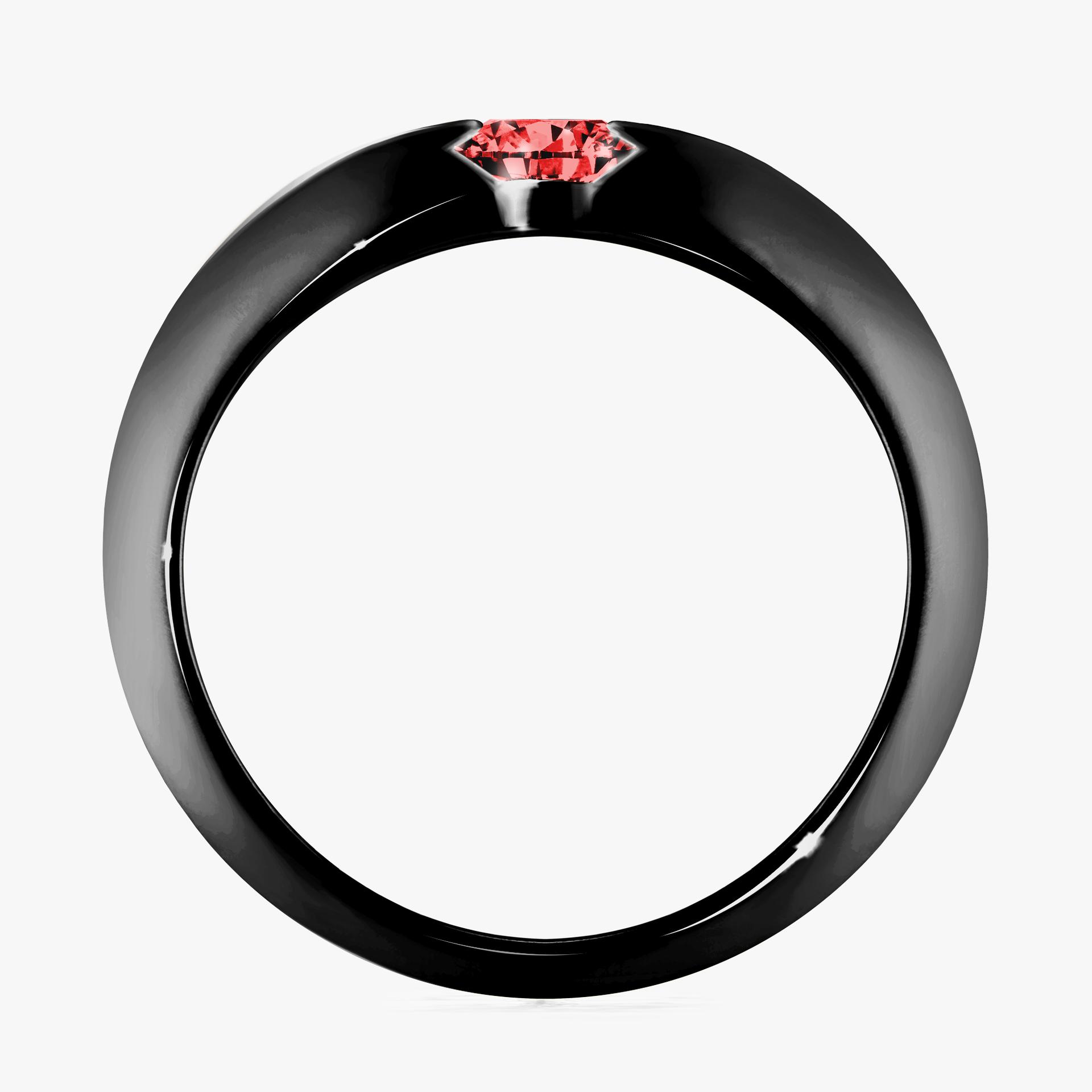 Pierscionek zareczynowy z diamentem czerwony 050 CT z czarnego zlota my baby 02