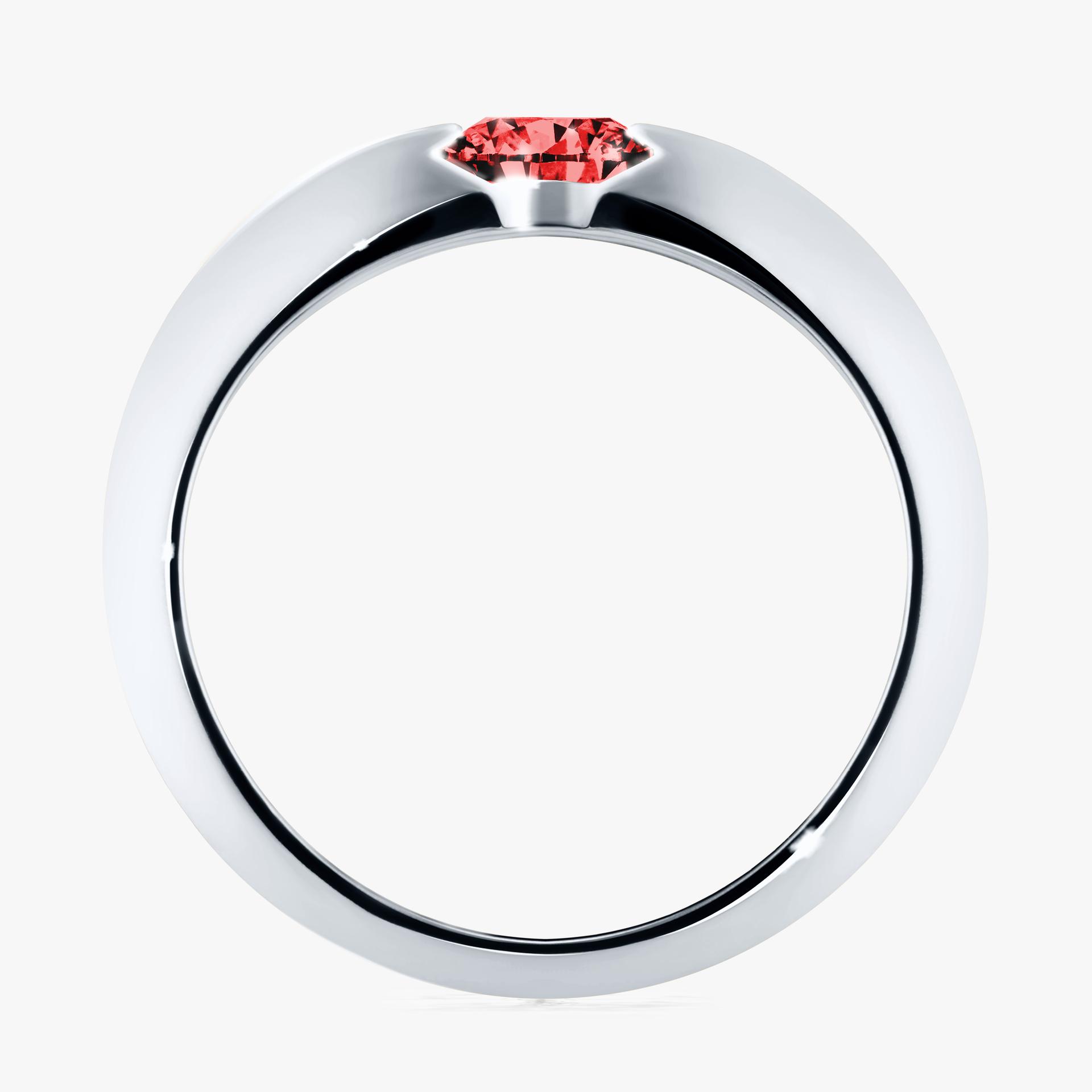 Pierścionek zaręczynowy My Baby z białego złota z czerwonym diamentem 1,00ct