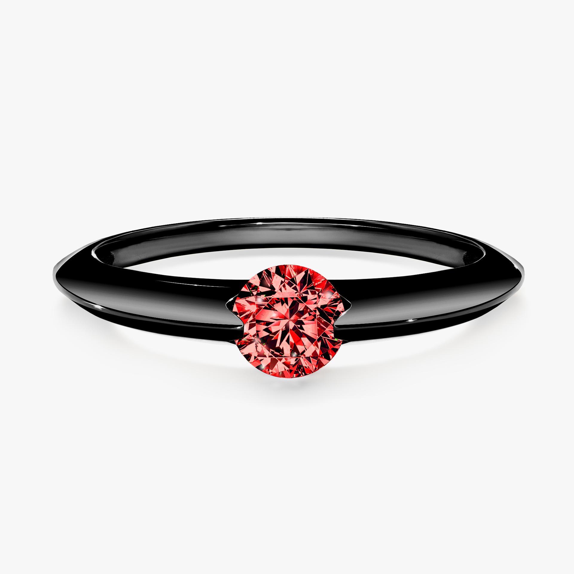 Pierscionek zareczynowy z diamentem czerwony 100 CT z czarnego zlota my baby 01