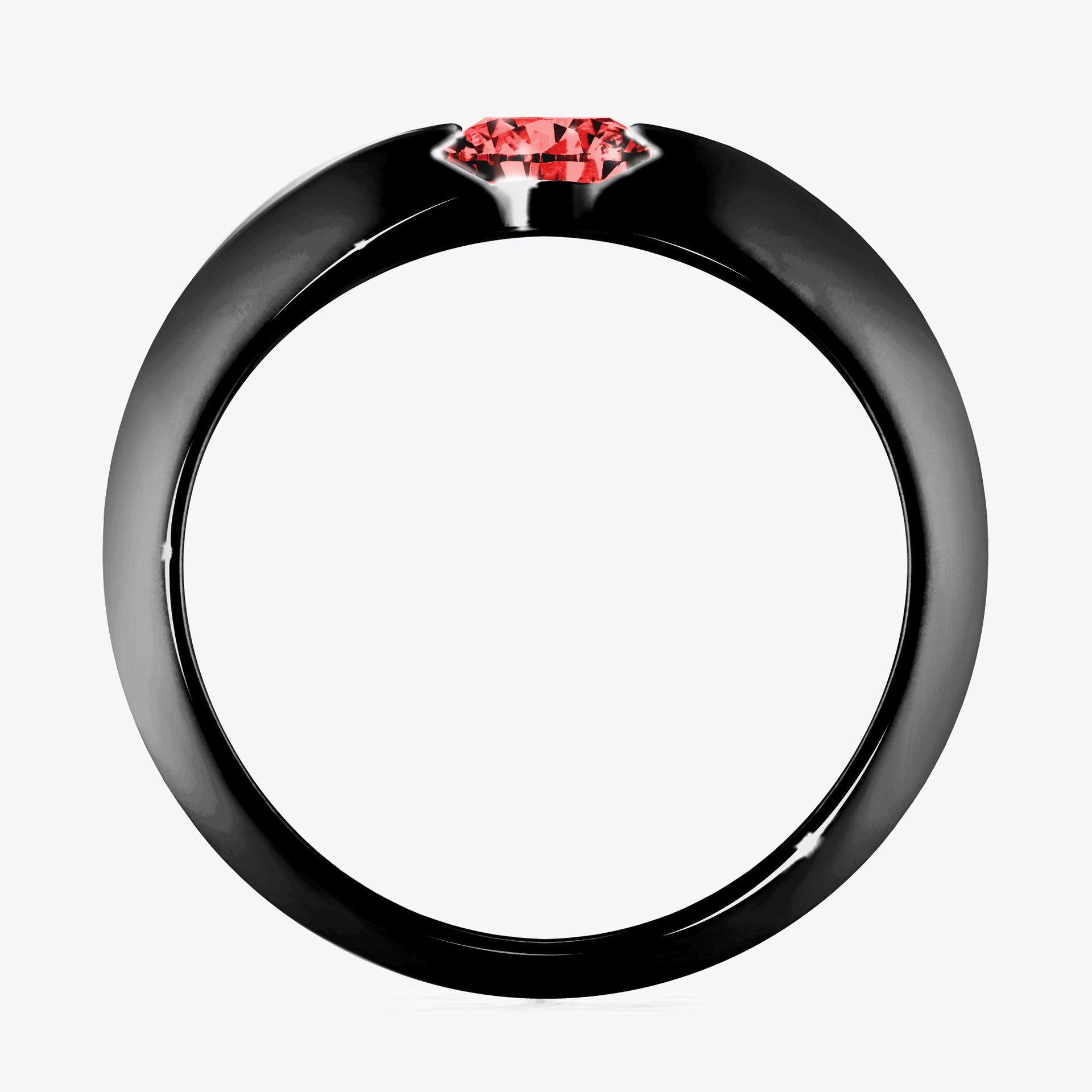 Pierscionek zareczynowy z diamentem czerwony 100 CT z czarnego zlota my baby 02