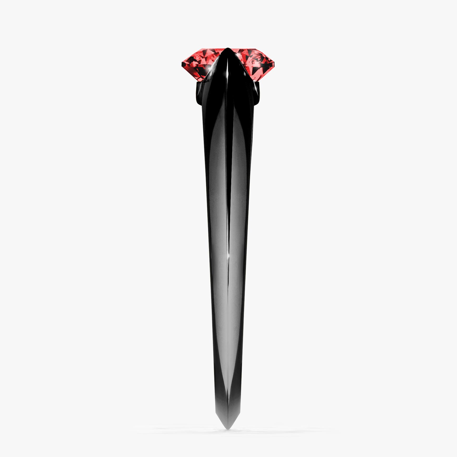 Pierscionek zareczynowy z diamentem czerwony 100 CT z czarnego zlota my baby 03