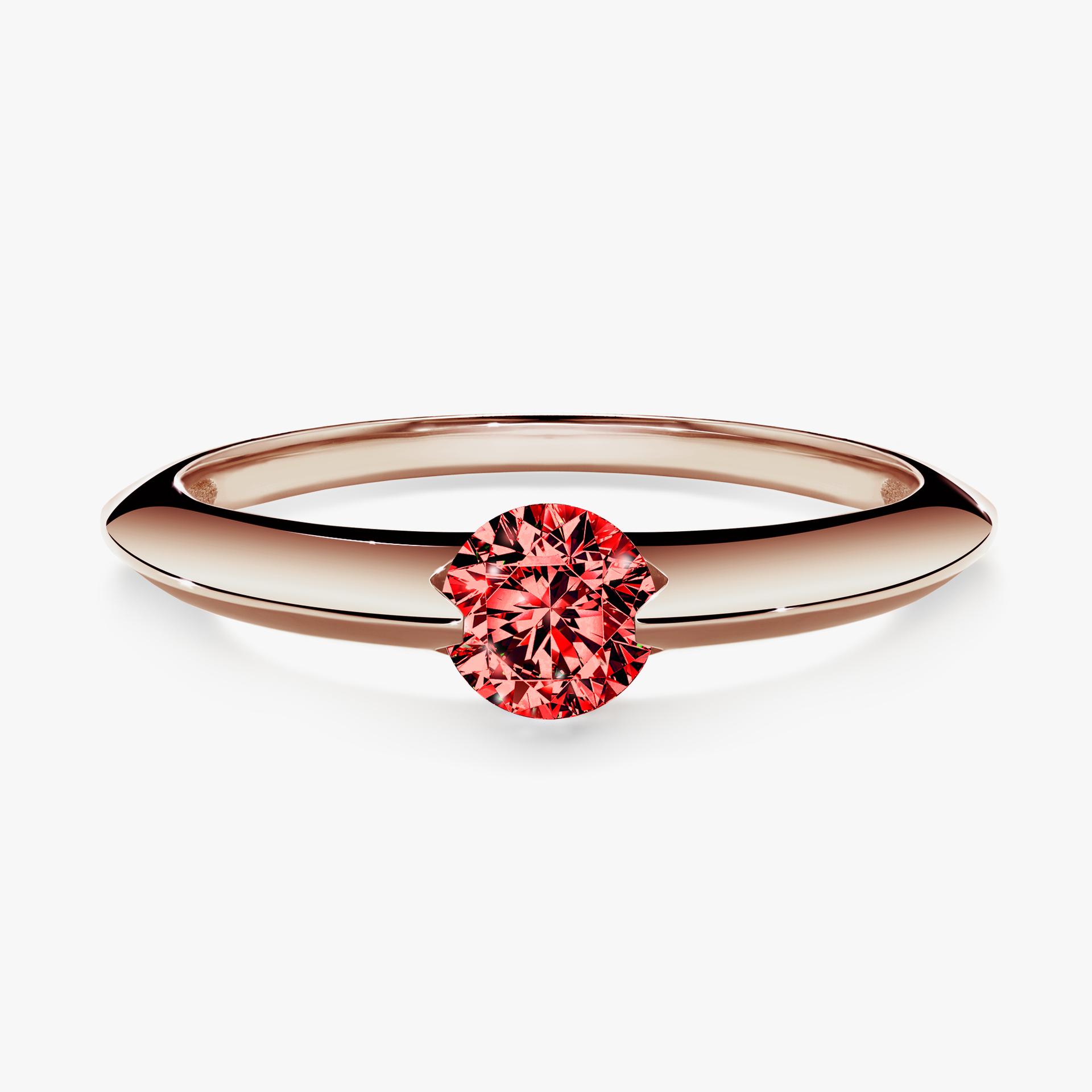 Pierscionek zareczynowy z diamentem czerwony 100 CT z rozowego zlota my baby 01