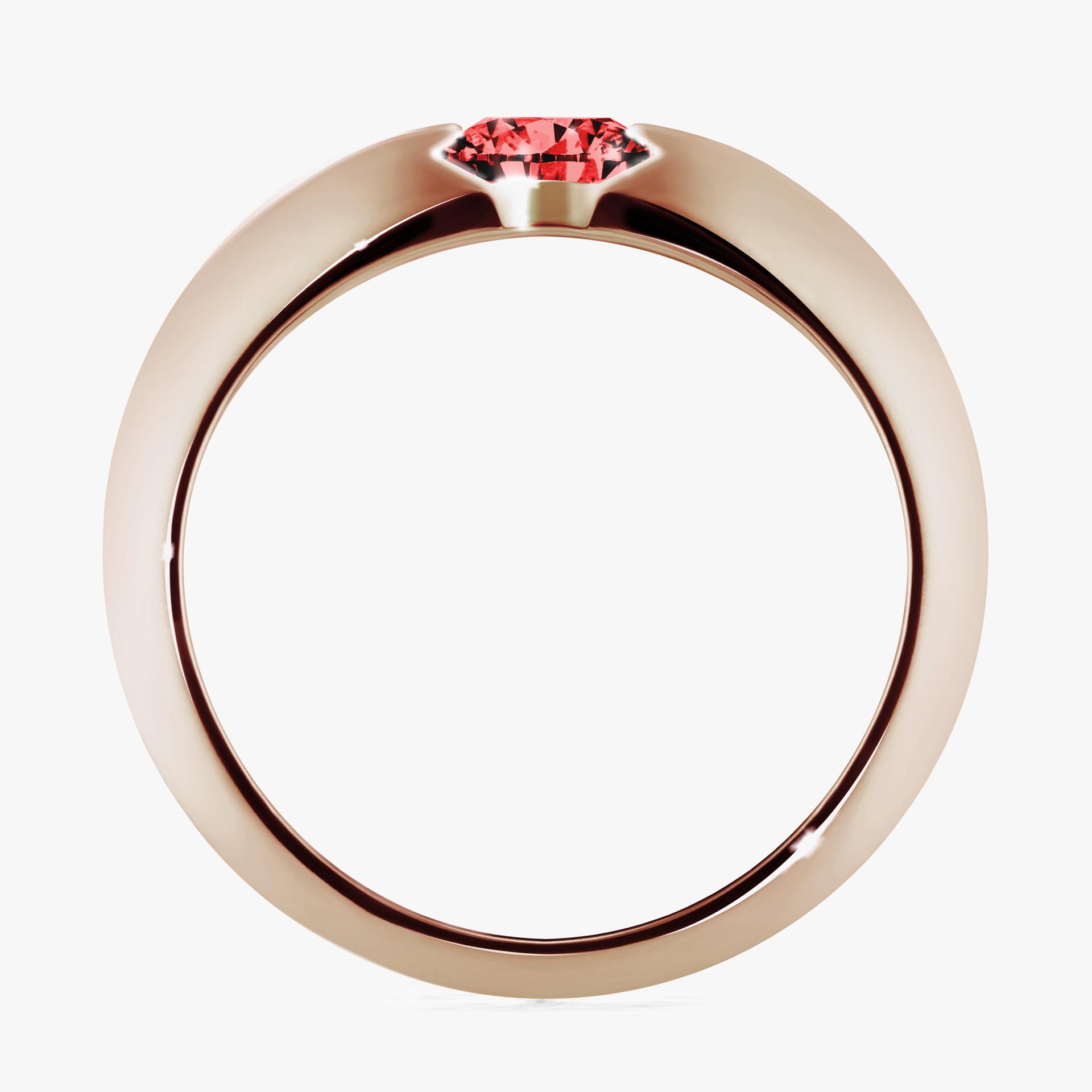 Pierscionek zareczynowy z diamentem czerwony 100 CT z rozowego zlota my baby 02