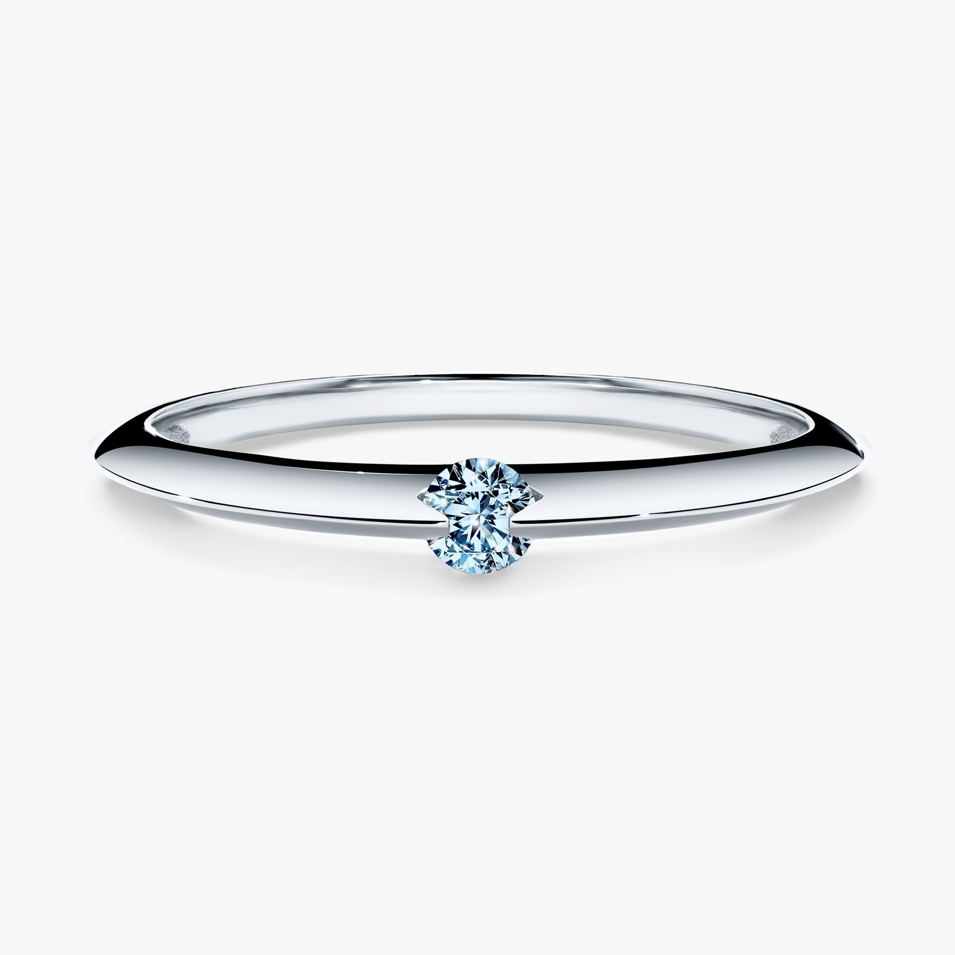 Pierscionek zareczynowy z diamentem niebieski 025 CT z bialego zlota my baby 01