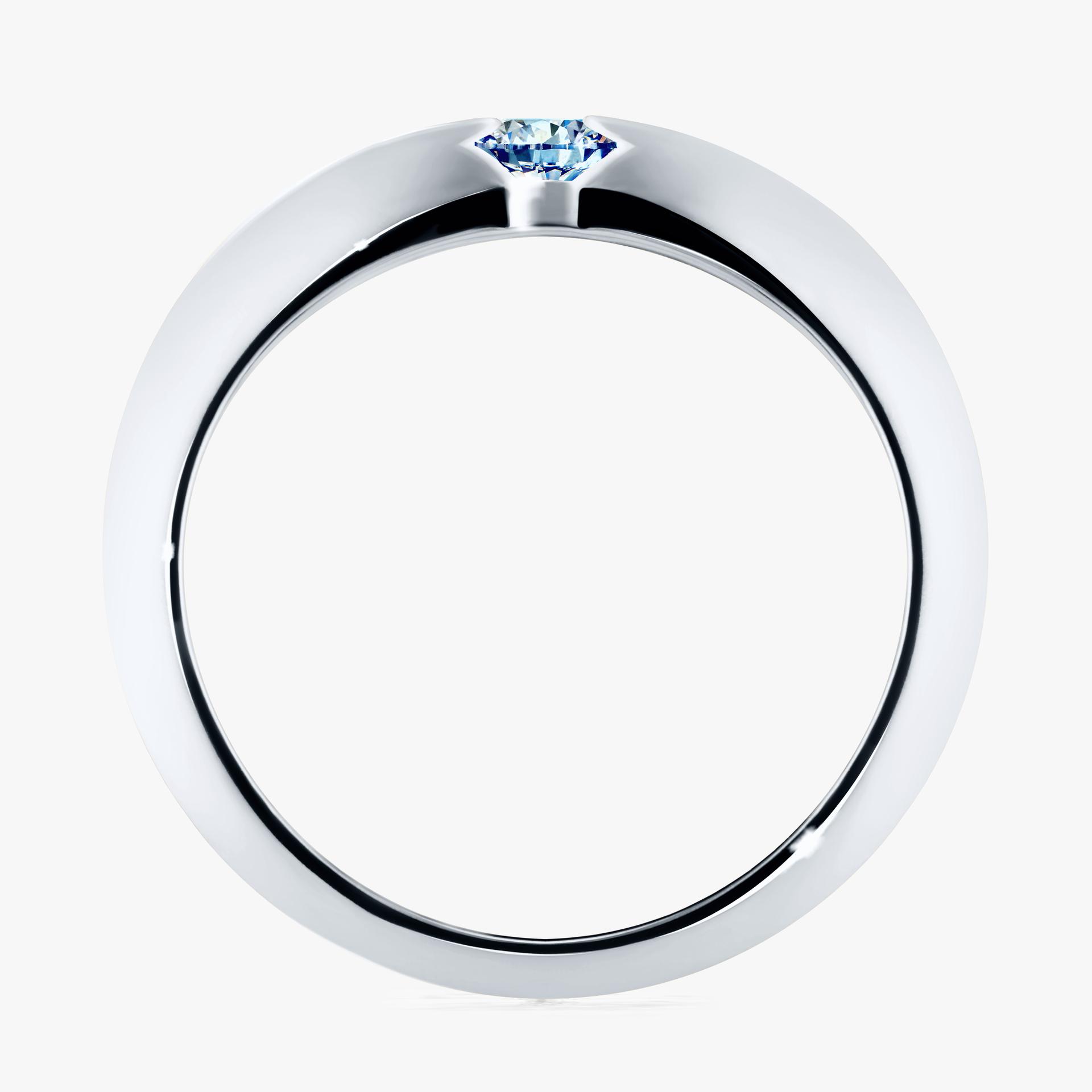 Pierscionek zareczynowy z diamentem niebieski 025 CT z bialego zlota my baby 02