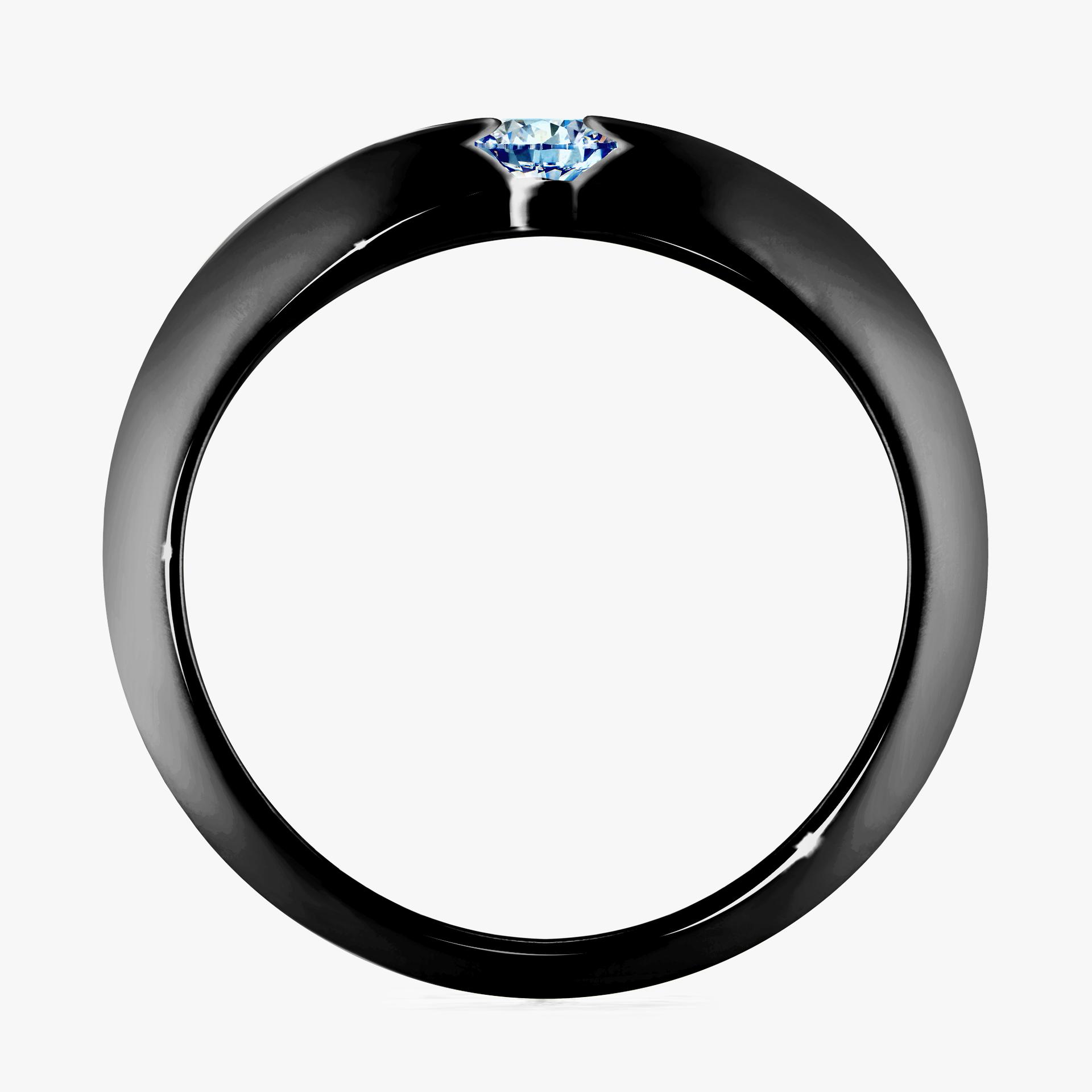 Pierscionek zareczynowy z diamentem niebieski 025 CT z czarnego zlota my baby 02
