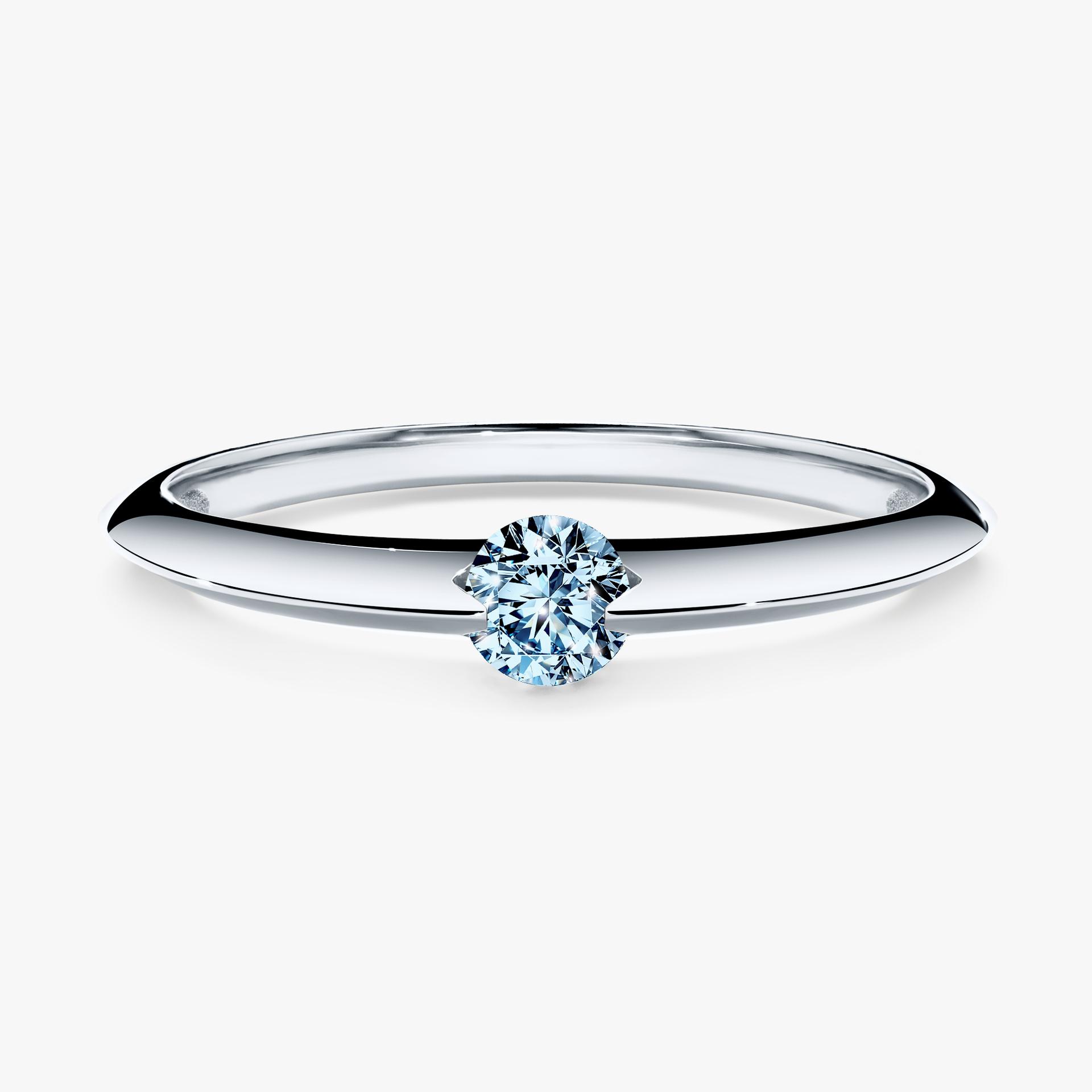 Pierscionek zareczynowy z diamentem niebieski 050 CT z bialego zlota my baby 01
