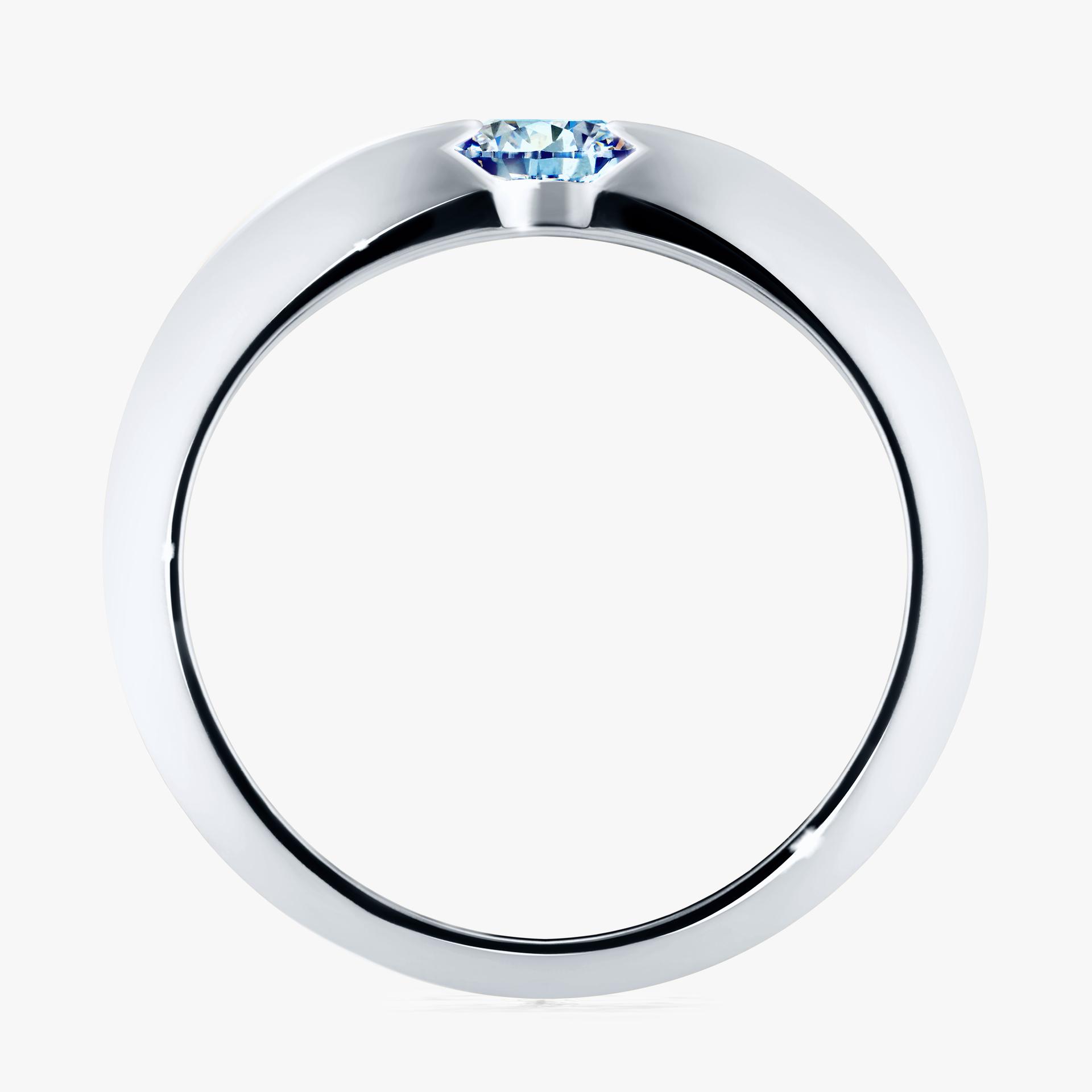 Pierscionek zareczynowy z diamentem niebieski 050 CT z bialego zlota my baby 02