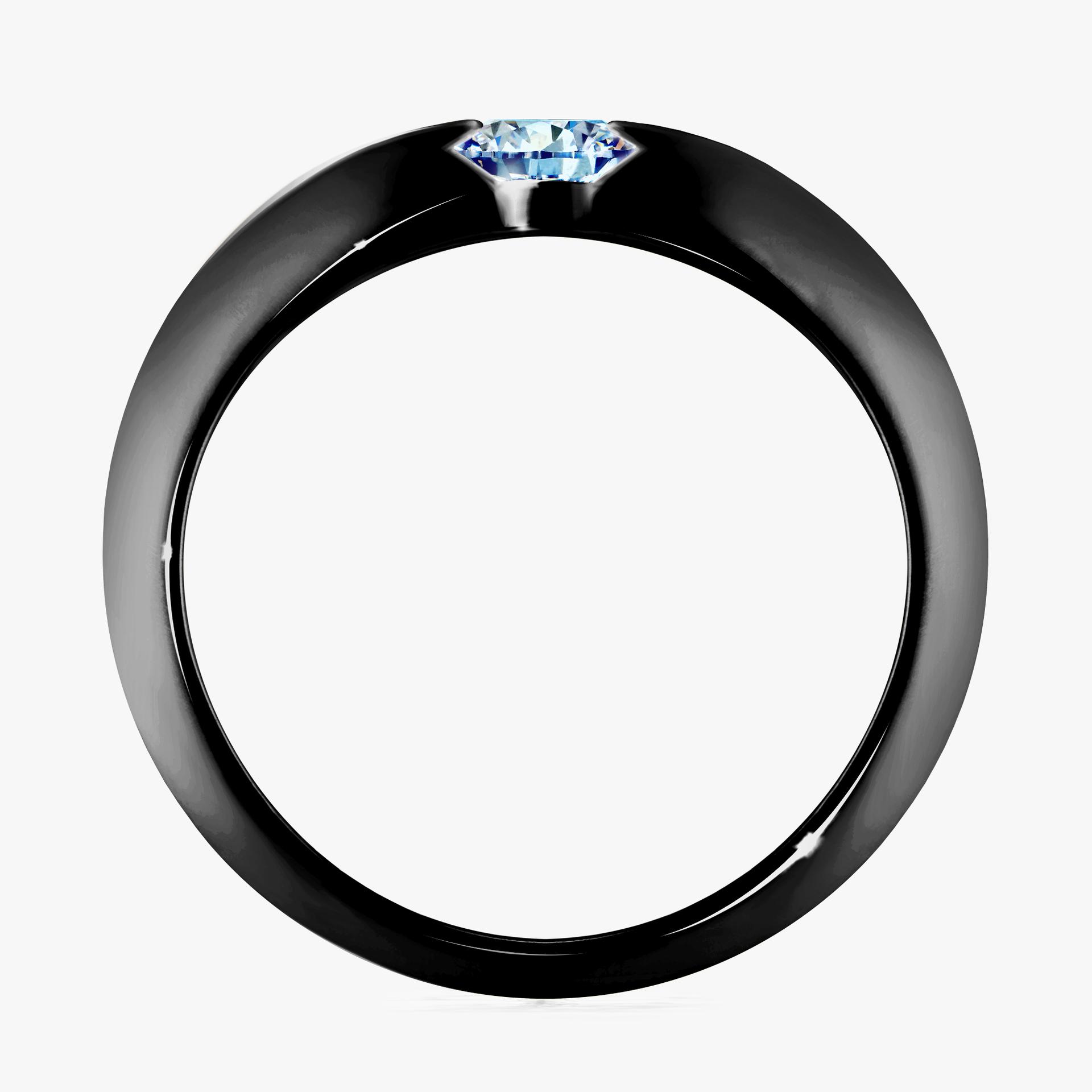 Pierscionek zareczynowy z diamentem niebieski 050 CT z czarnego zlota my baby 02