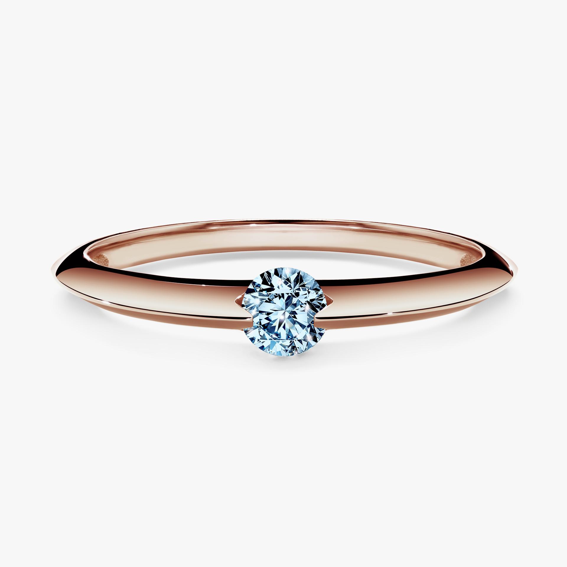Pierscionek zareczynowy z diamentem niebieski 050 CT z rozowego zlota my baby 01