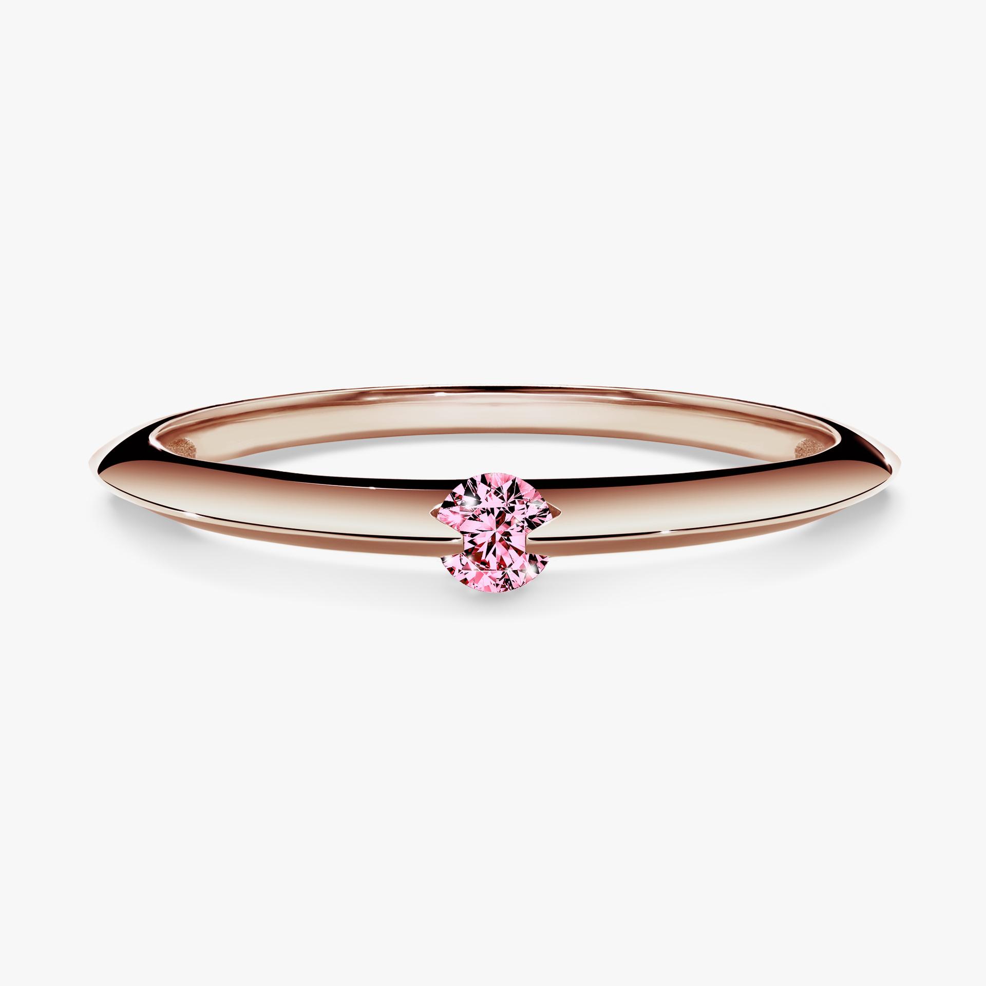 Pierscionek zareczynowy z diamentem rozowy 025 CT z rozowego zlota my baby 01