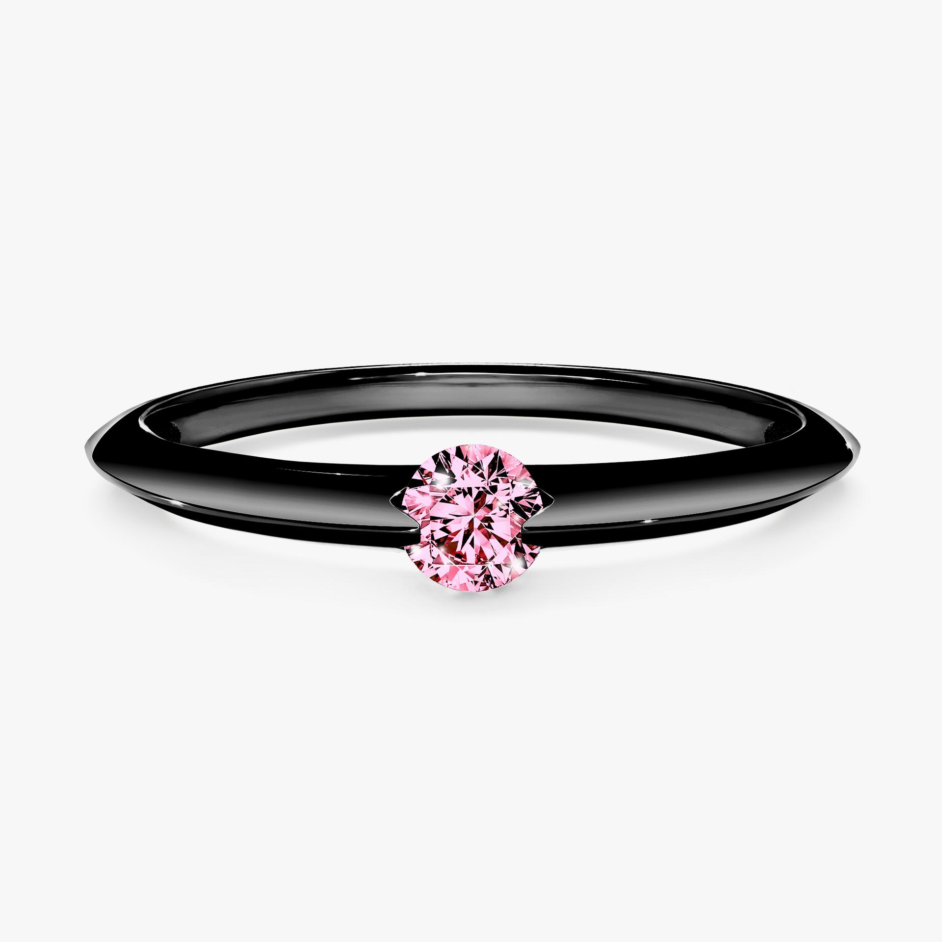 Pierscionek zareczynowy z diamentem rozowy 050 CT z czarnego zlota my baby 01