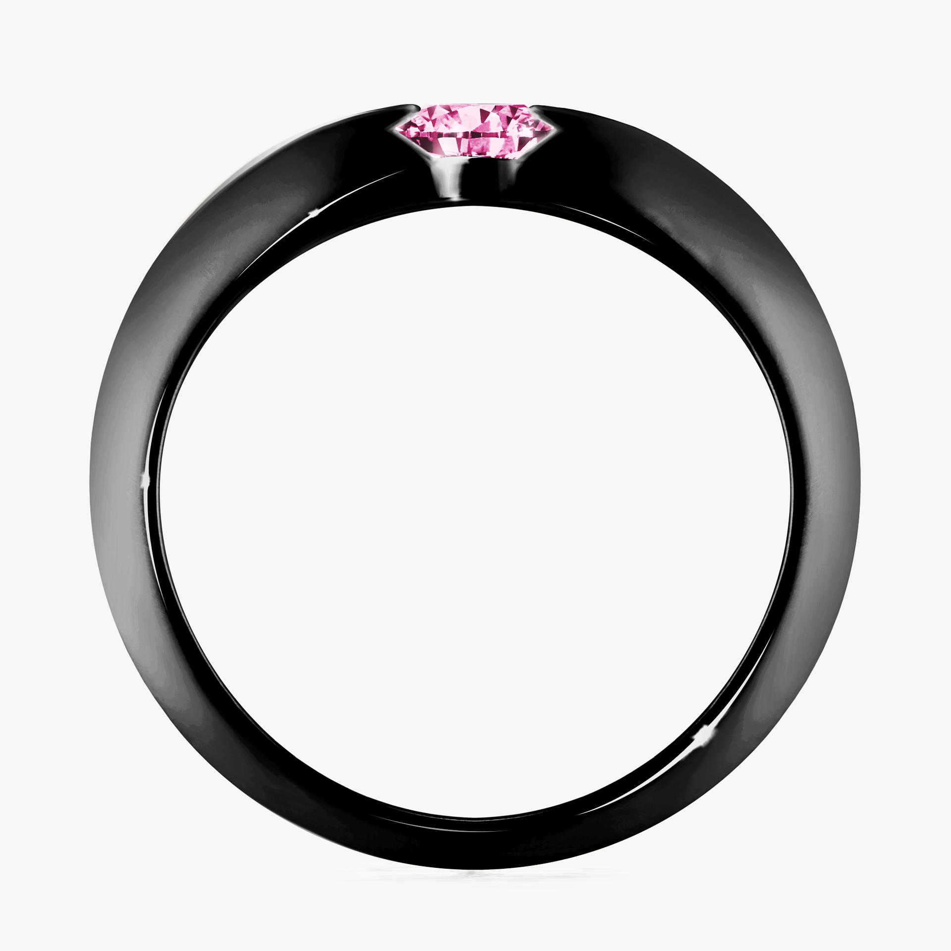 Pierscionek zareczynowy z diamentem rozowy 050 CT z czarnego zlota my baby 02