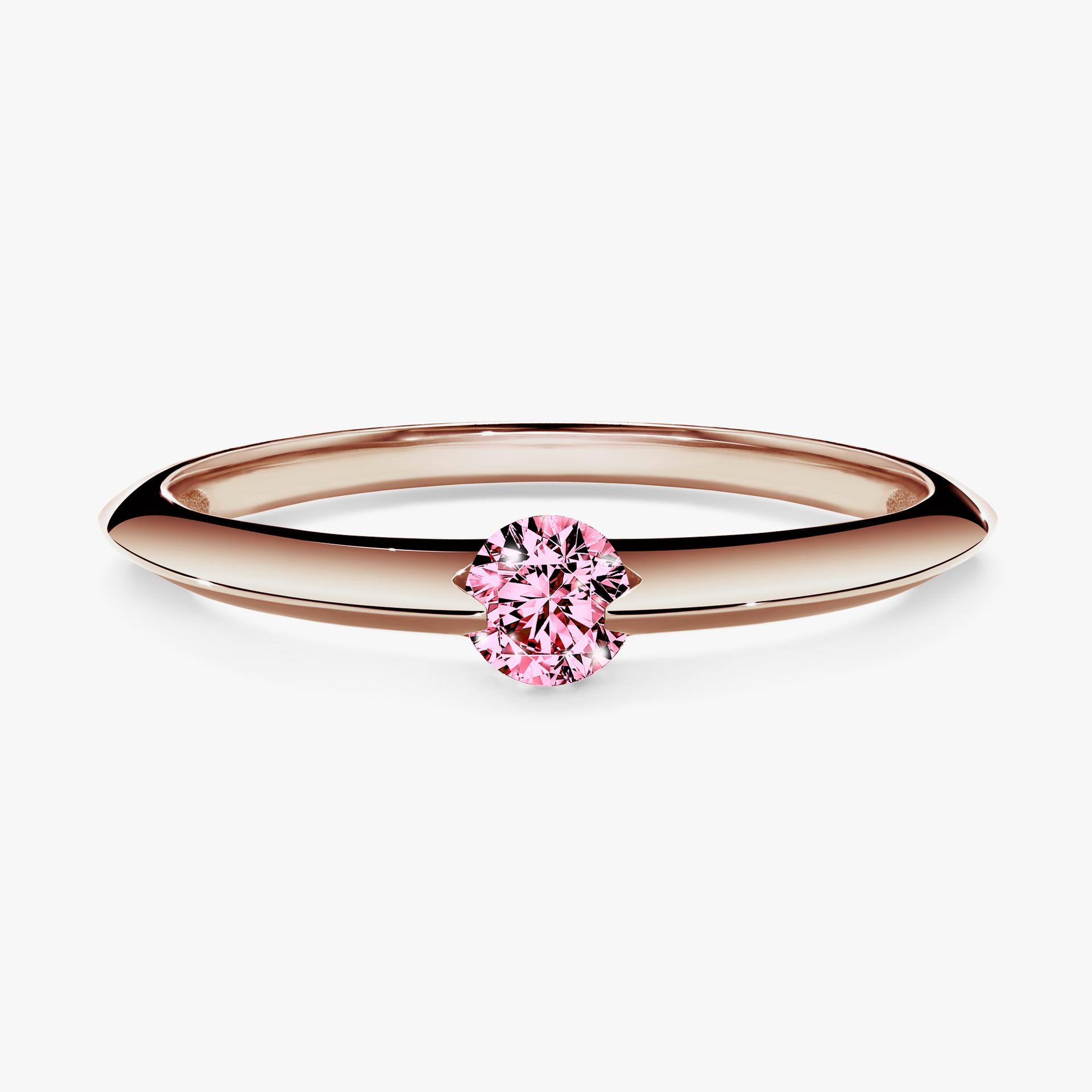 Pierscionek zareczynowy z diamentem rozowy 050 CT z rozowego zlota my baby 01
