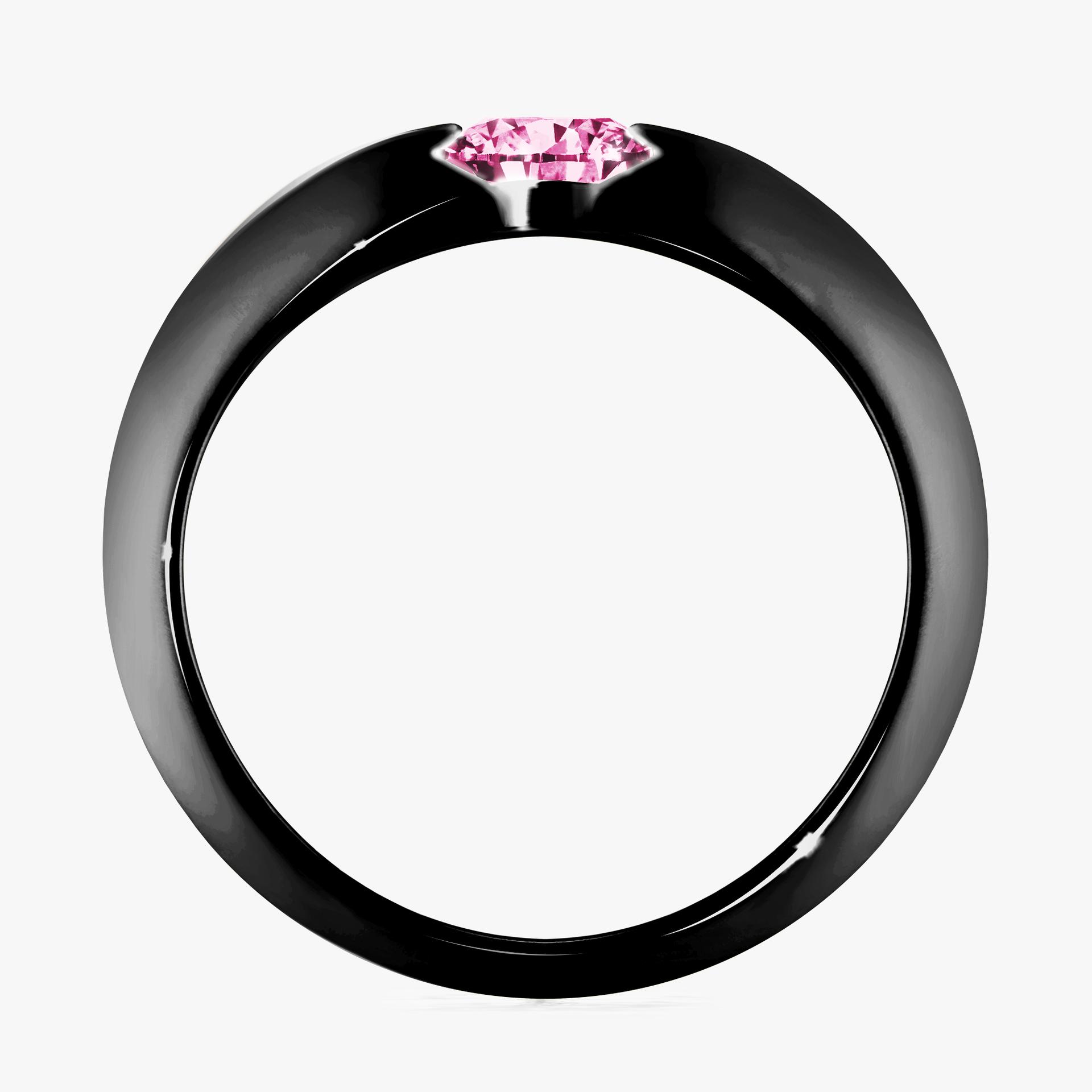 Pierscionek zareczynowy z diamentem rozowy 100 CT z czarnego zlota my baby 02
