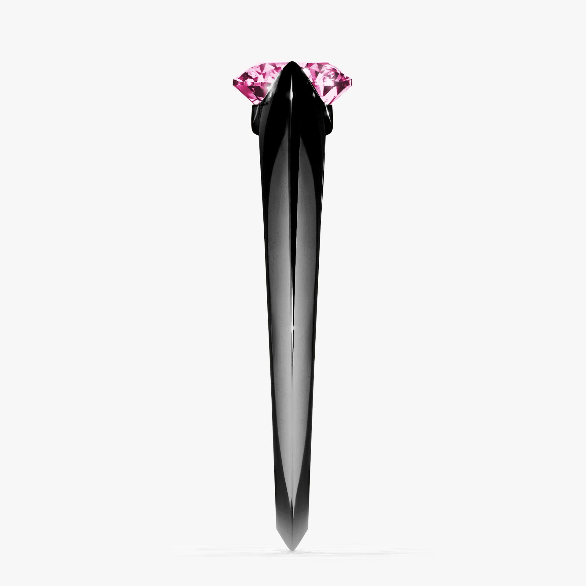 Pierscionek zareczynowy z diamentem rozowy 100 CT z czarnego zlota my baby 03
