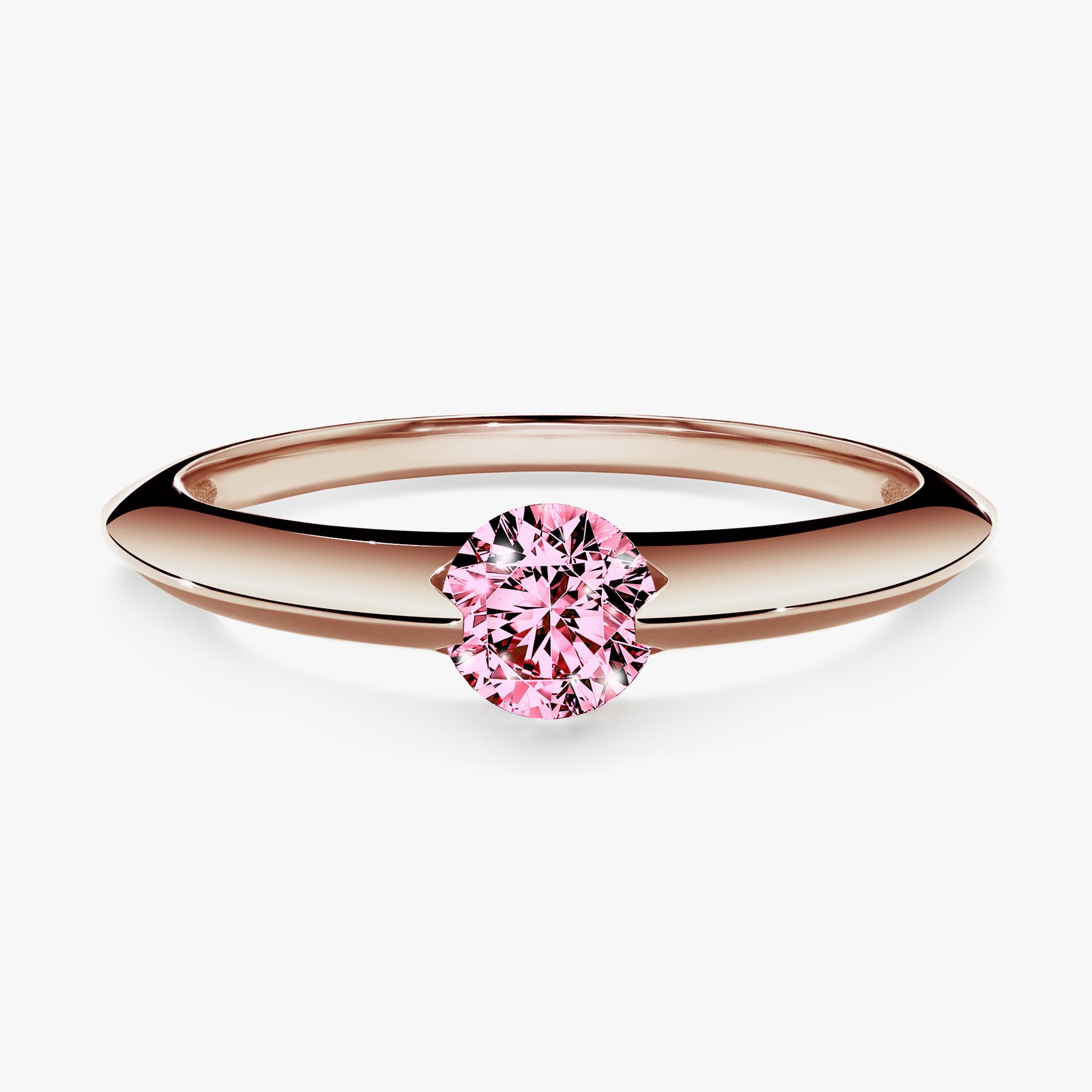 Pierścionek zaręczynowy My Baby z różowego złota z różowym diamentem 1,00ct