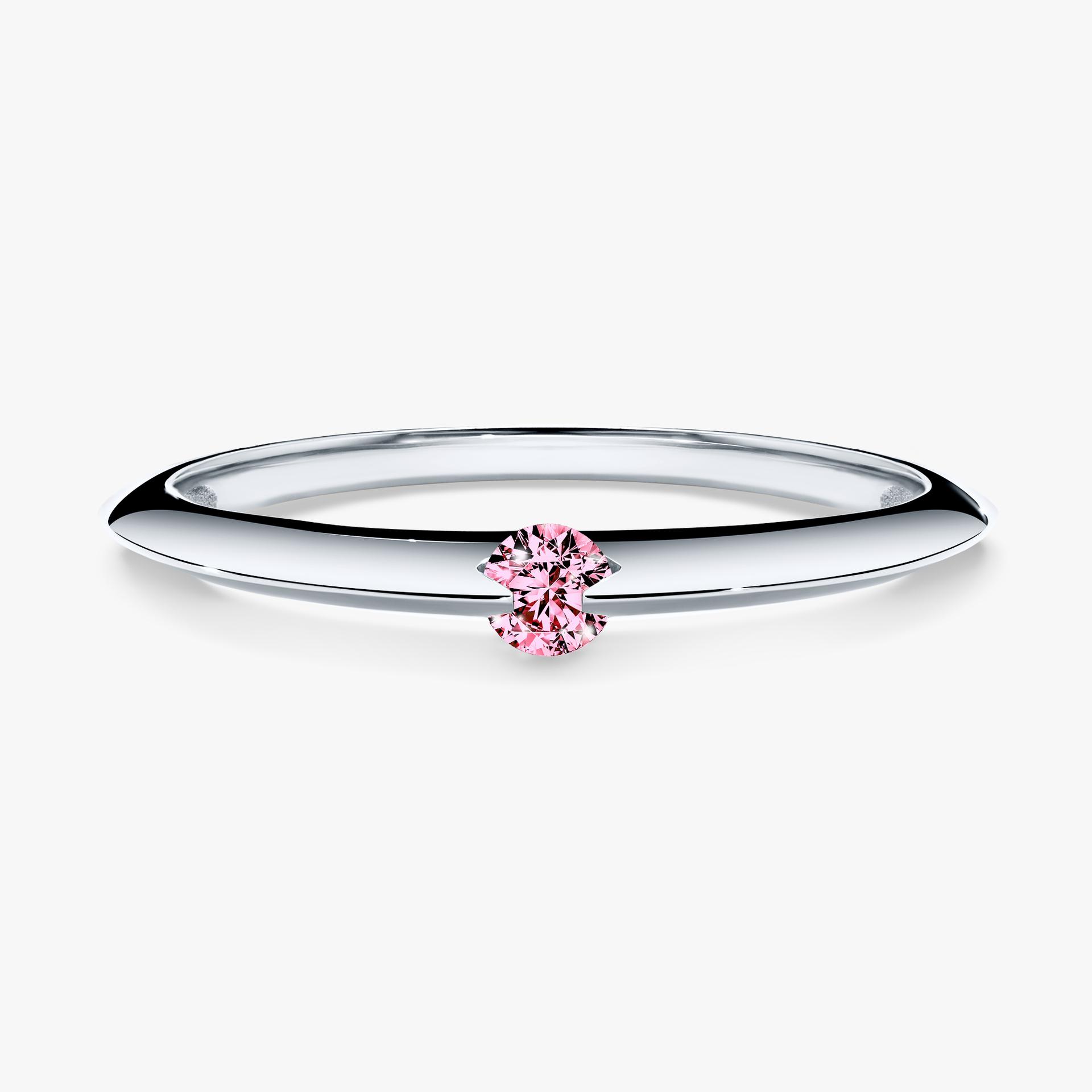 Pierscionek zareczynowy z diamentem rozowym 025 CT z bialego zlota my baby 01
