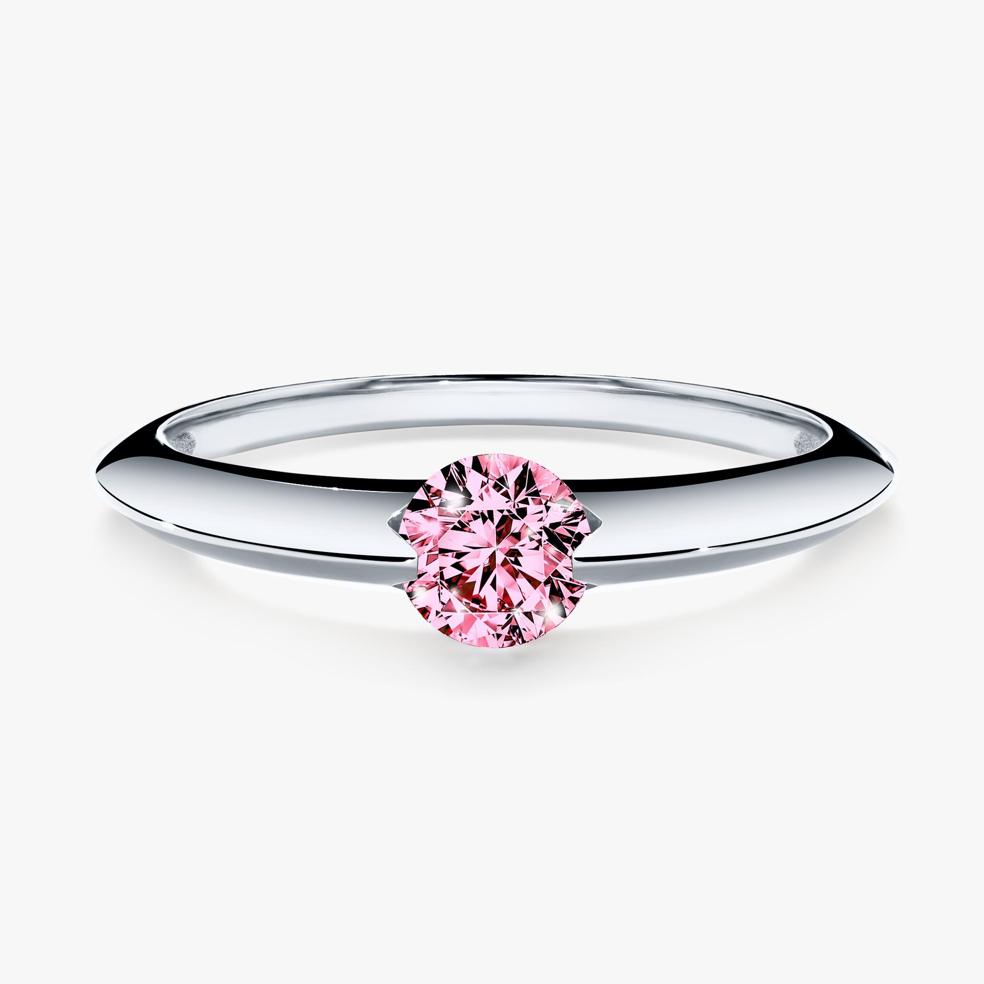 Pierscionek zareczynowy z diamentem rozowym 100 CT z bialego zlota my baby 01