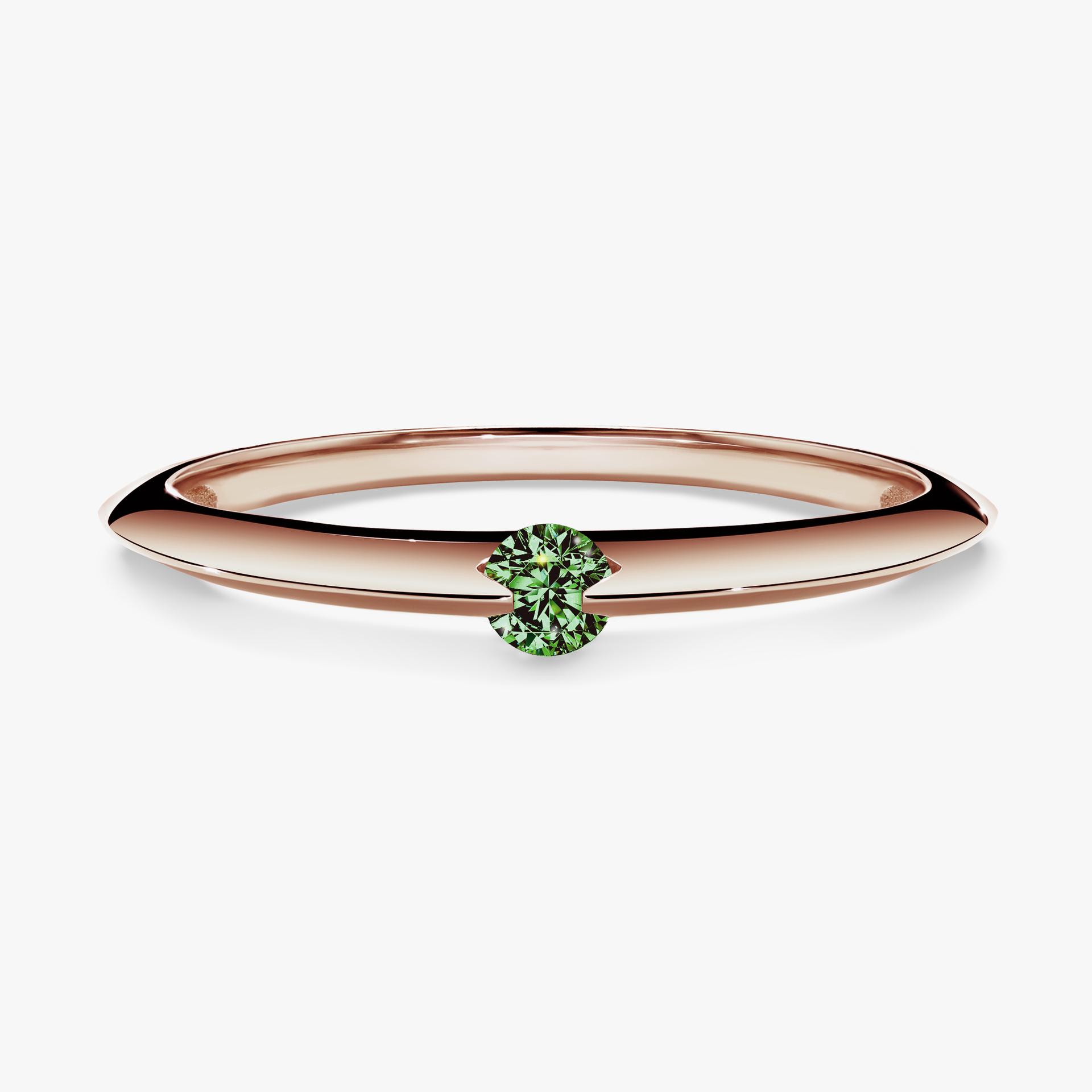 Pierscionek zareczynowy z diamentem zielony_ciemny 025 CT z rozowego zlota my baby 01