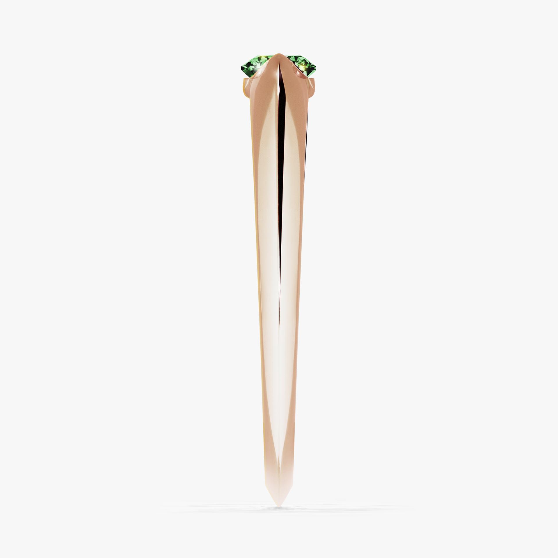 Pierscionek zareczynowy z diamentem zielony_ciemny 025 CT z rozowego zlota my baby 03