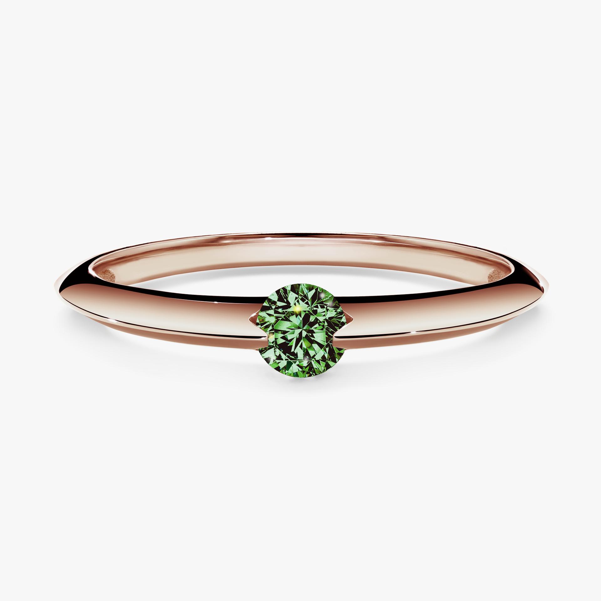 Pierscionek zareczynowy z diamentem zielony_ciemny 050 CT z rozowego zlota my baby 01