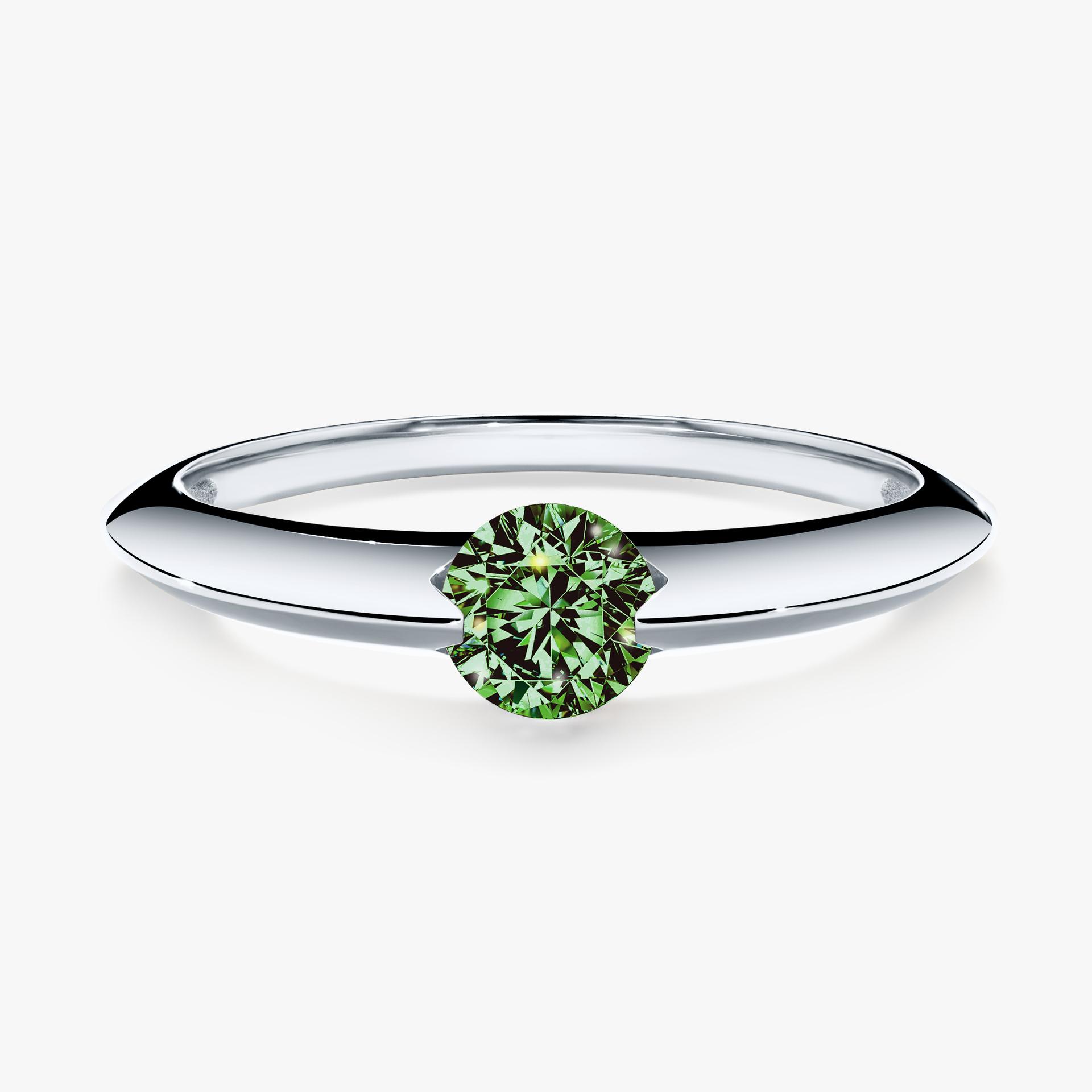 Pierscionek zareczynowy z diamentem zielony_ciemny 100 CT z bialego zlota my baby 01