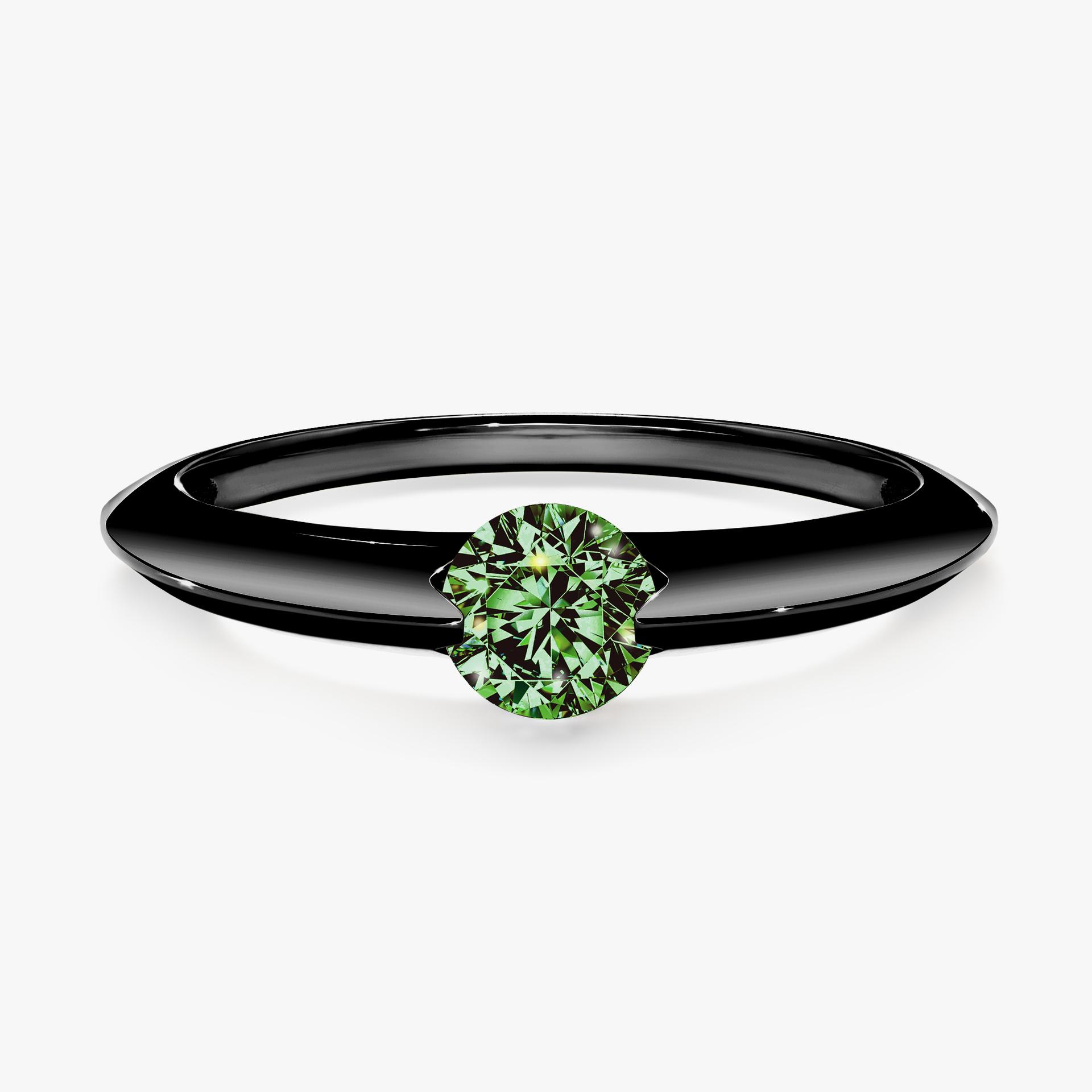 Pierscionek zareczynowy z diamentem zielony_ciemny 100 CT z czarnego zlota my baby 01