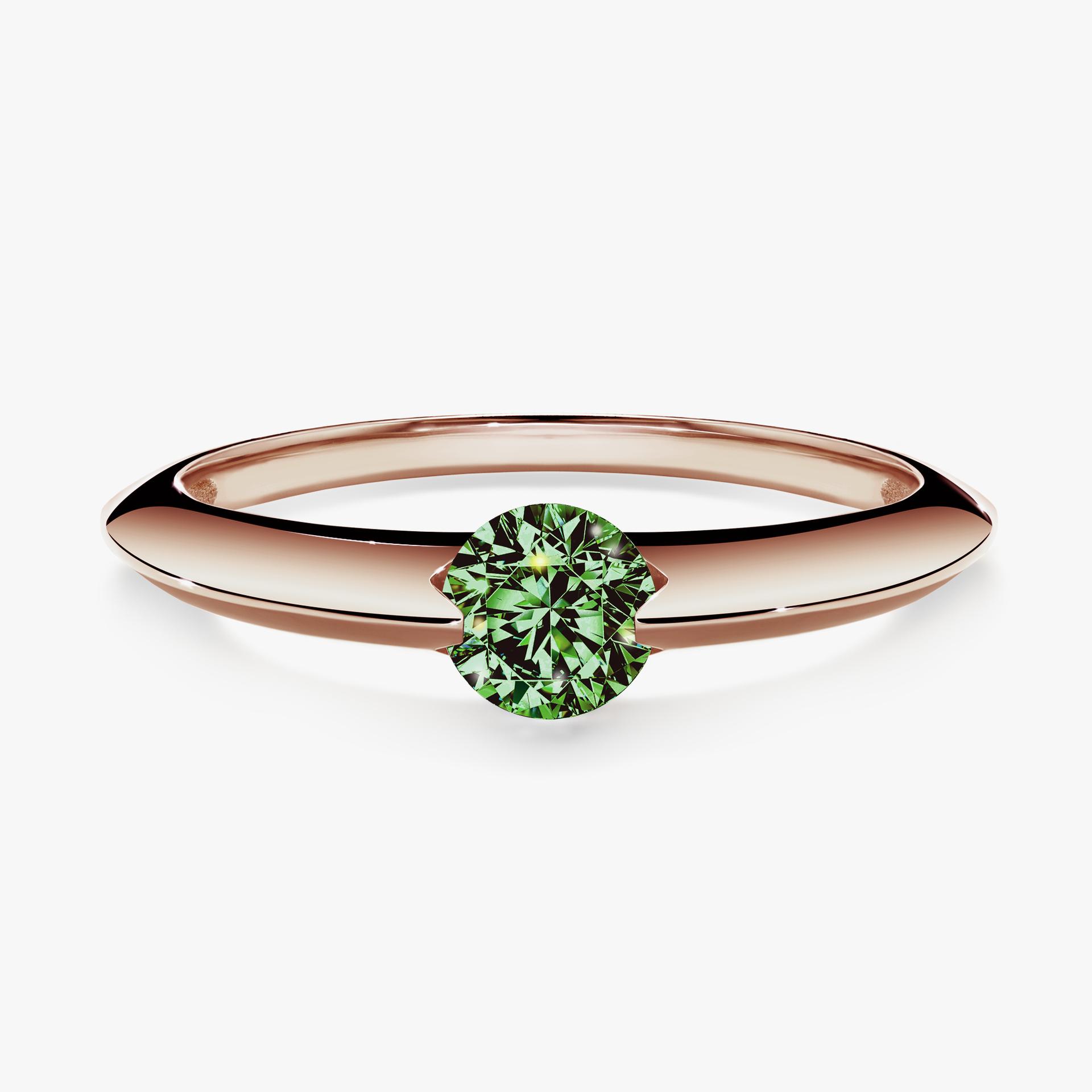 Pierscionek zareczynowy z diamentem zielony_ciemny 100 CT z rozowego zlota my baby 01
