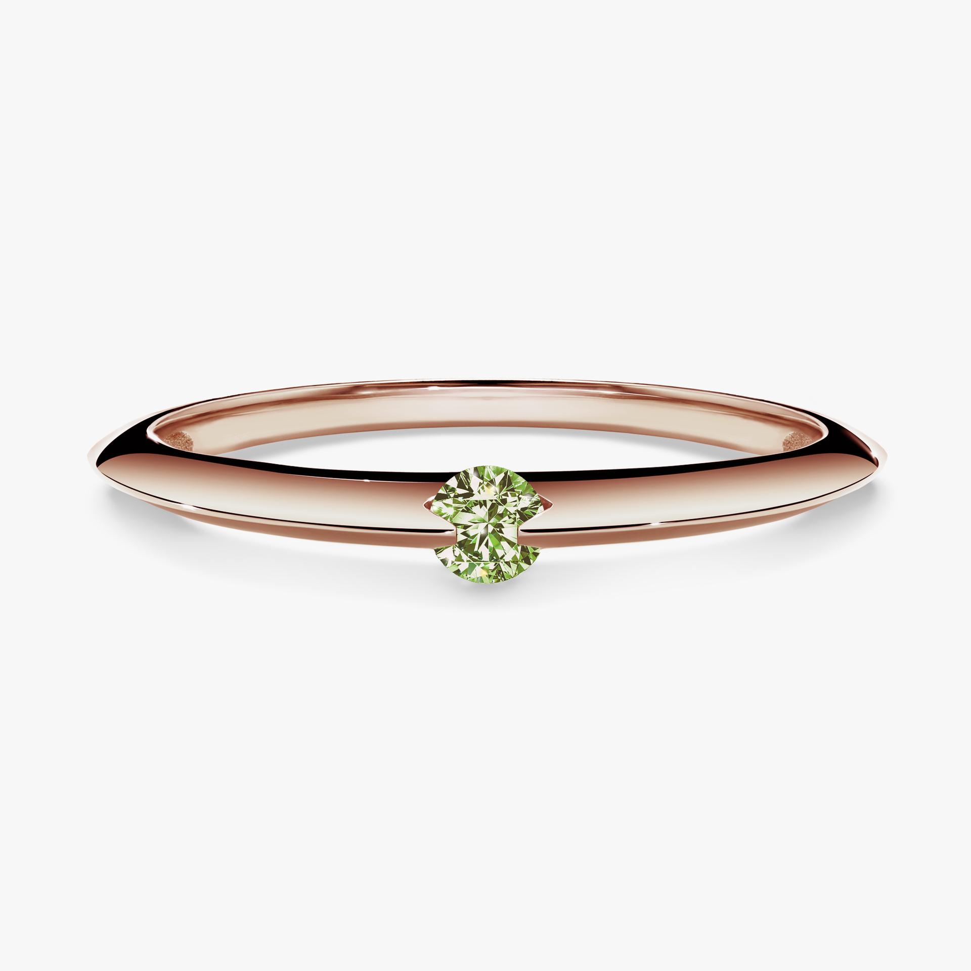 Pierscionek zareczynowy z diamentem zielony_jasny 025 CT z rozowego zlota my baby 01