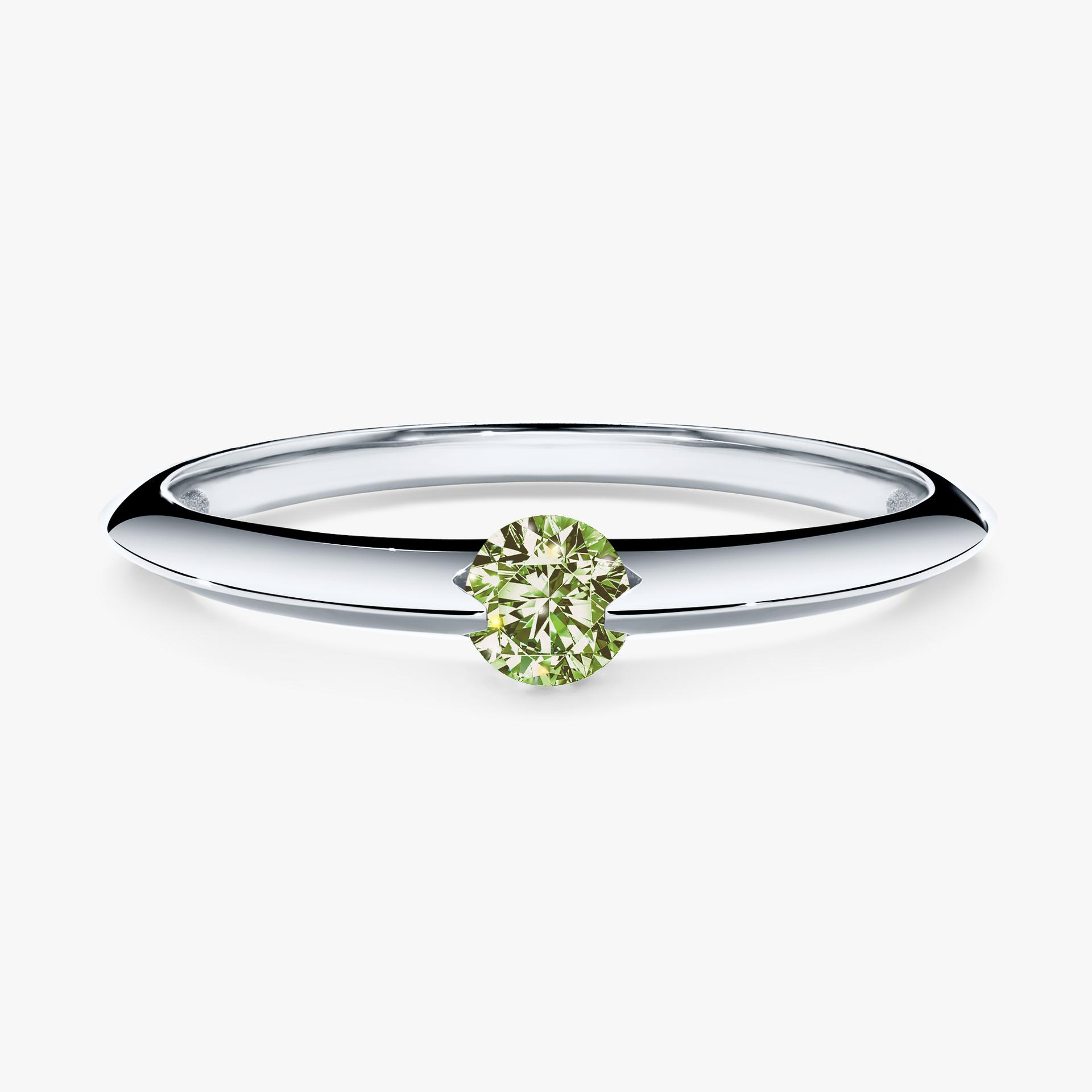Pierscionek zareczynowy z diamentem zielony_jasny 050 CT z bialego zlota my baby 01