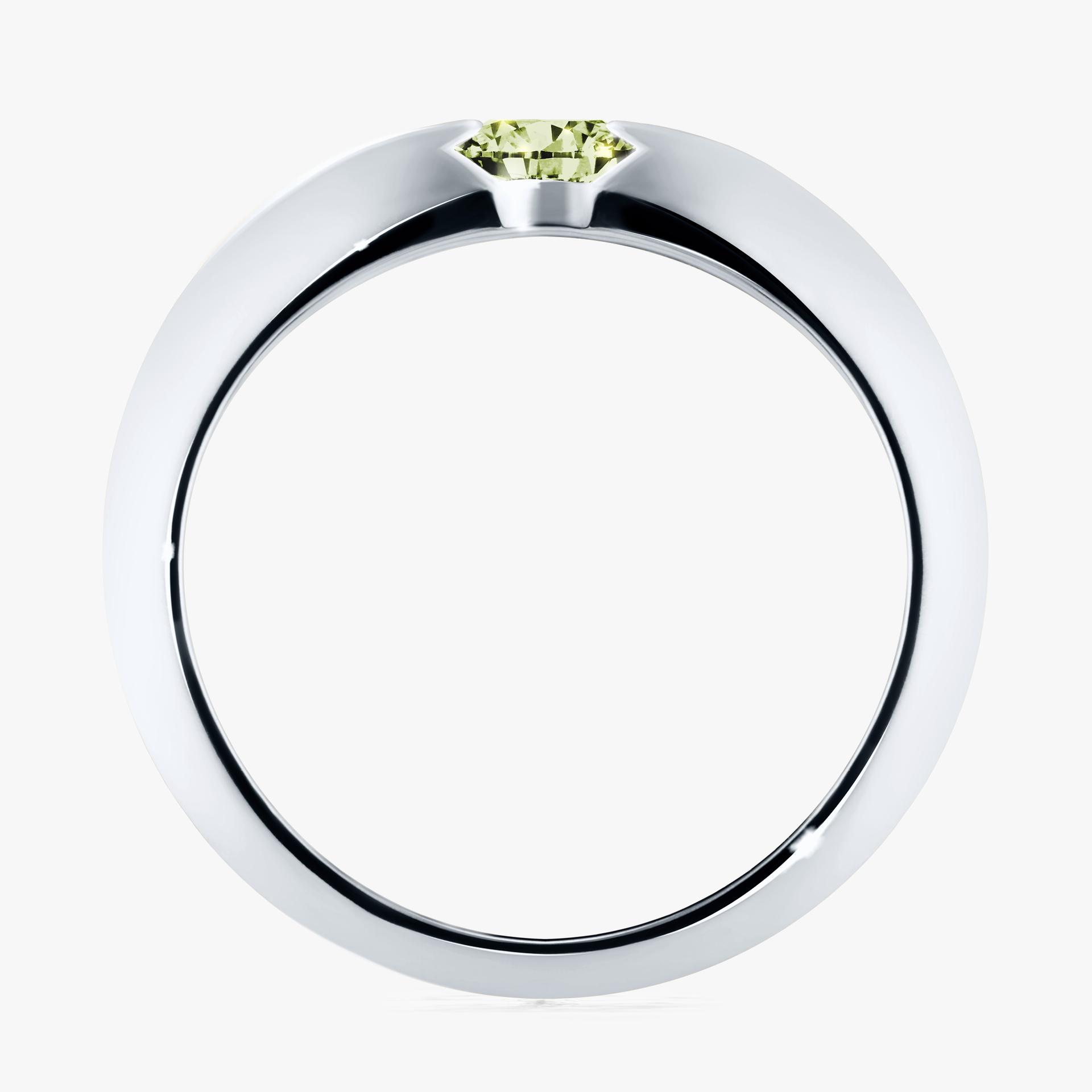 Pierscionek zareczynowy z diamentem zielony_jasny 050 CT z bialego zlota my baby 02