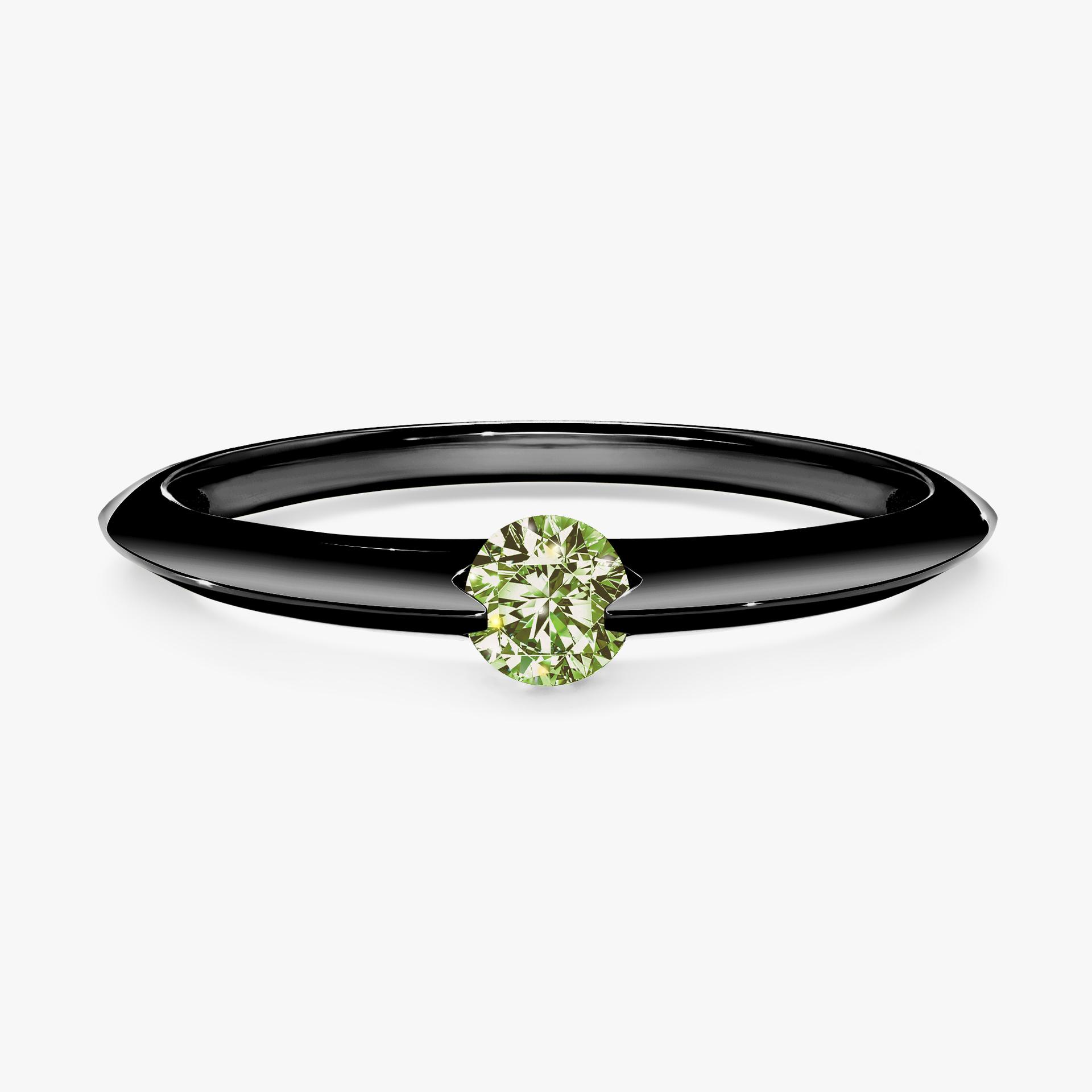 Pierscionek zareczynowy z diamentem zielony_jasny 050 CT z czarnego zlota my baby 01