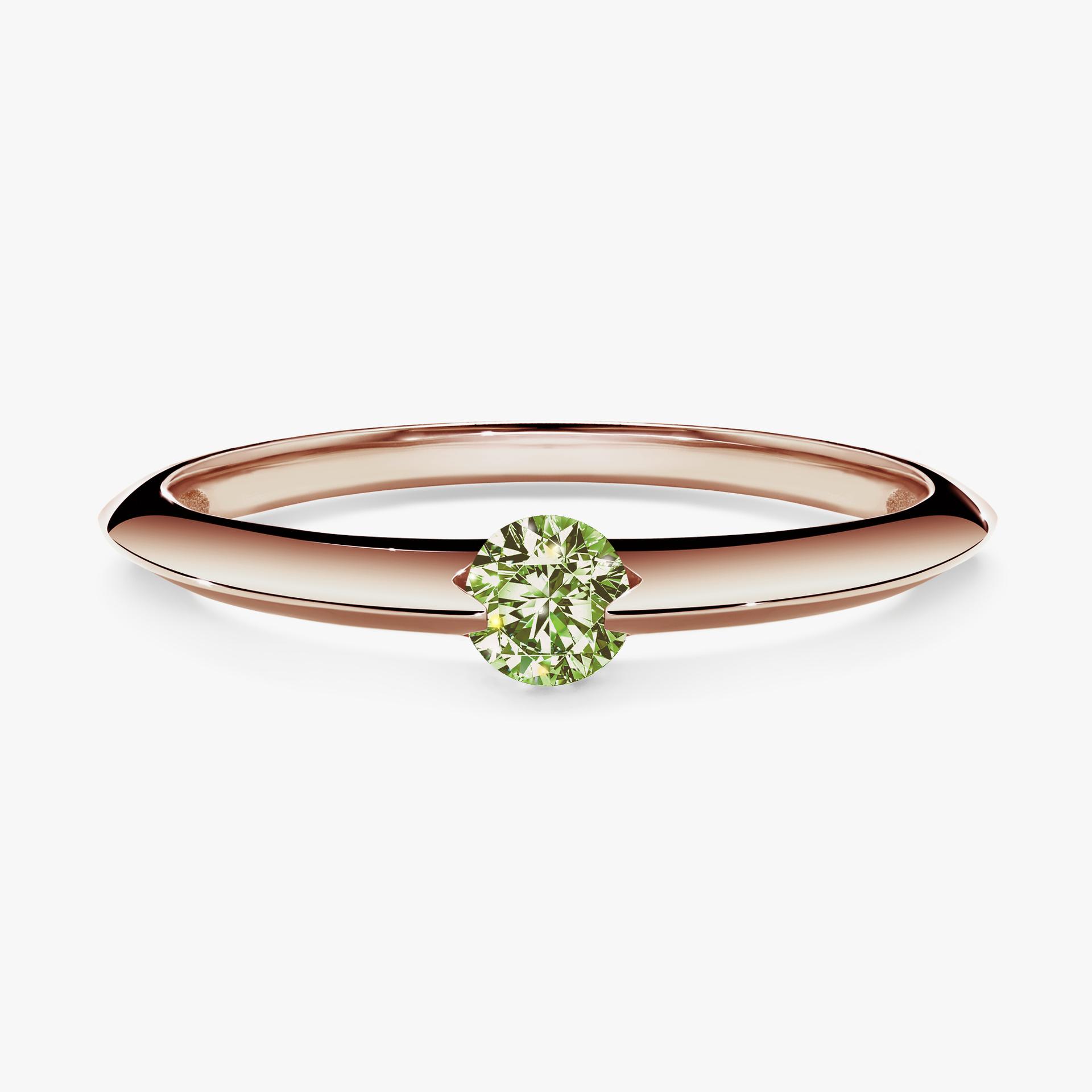 Pierscionek zareczynowy z diamentem zielony_jasny 050 CT z rozowego zlota my baby 01