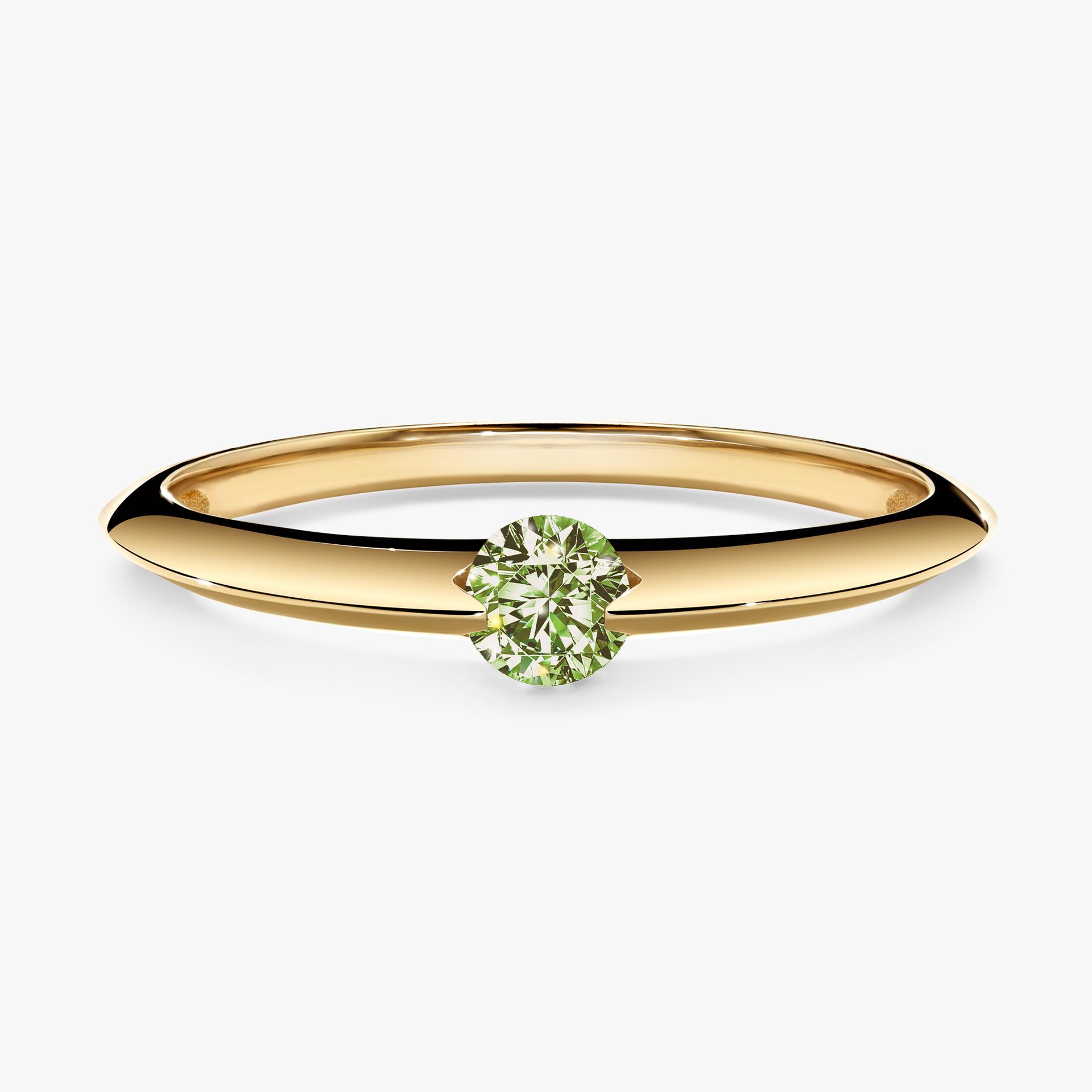 Pierscionek zareczynowy z diamentem zielony_jasny 050 CT z zoltego zlota my baby 01