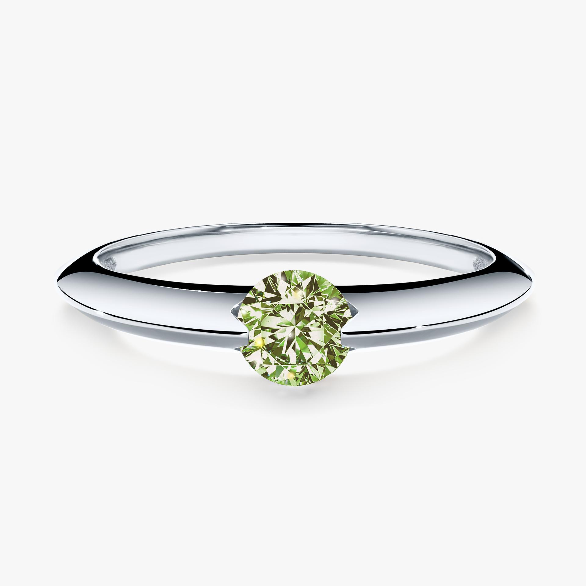 Pierscionek zareczynowy z diamentem zielony_jasny 100 CT z bialego zlota my baby 01