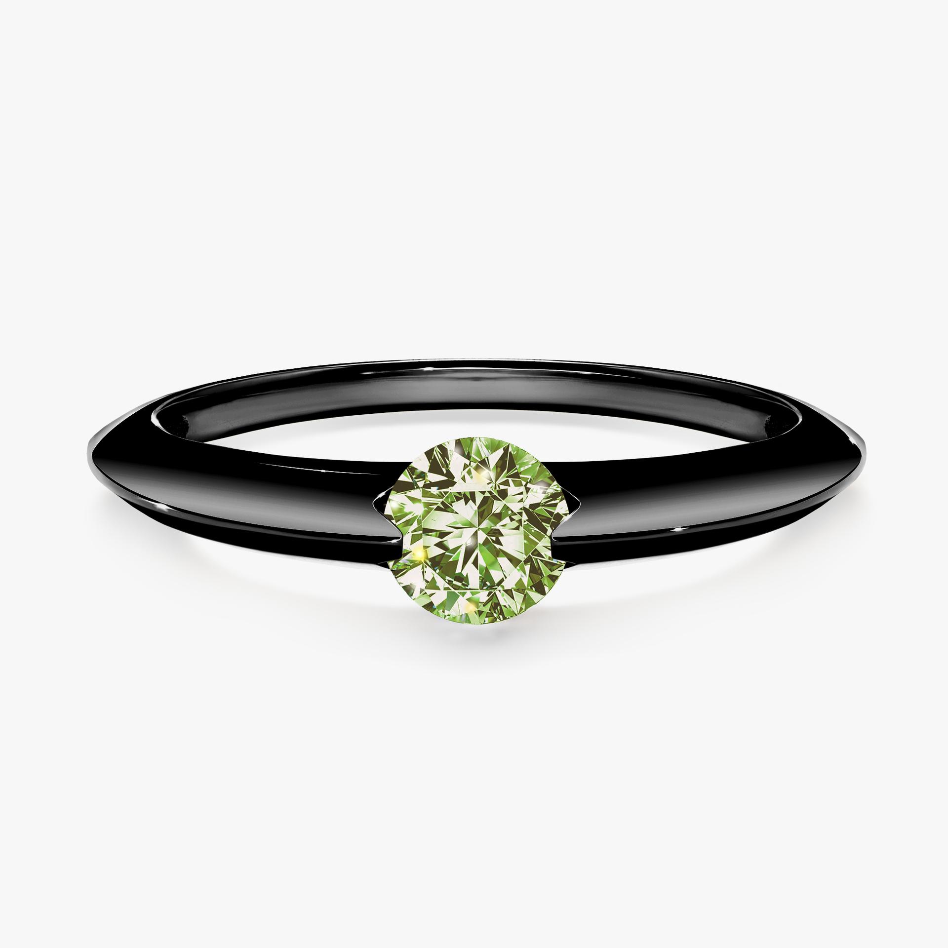 Pierscionek zareczynowy z diamentem zielony_jasny 100 CT z czarnego zlota my baby 01